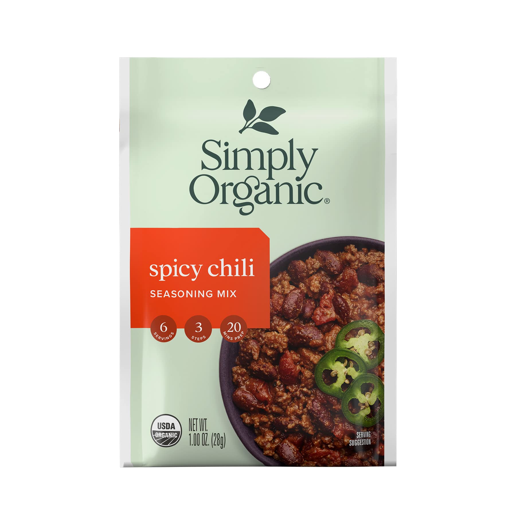 SIMPLY ORGANIC (Pack of 36) Simply Organic Chili Spicy Seasoning Mix Loose Spice Blend 1.2 Oz
