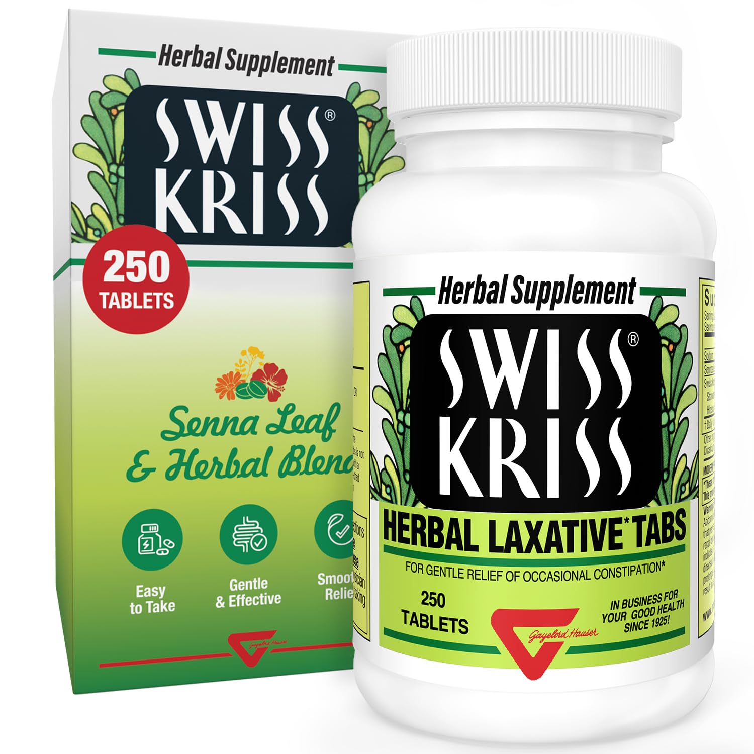 SWISS KRISS (Pack Of 4) Swiss Kriss Laxative Herbal 250 Tablets