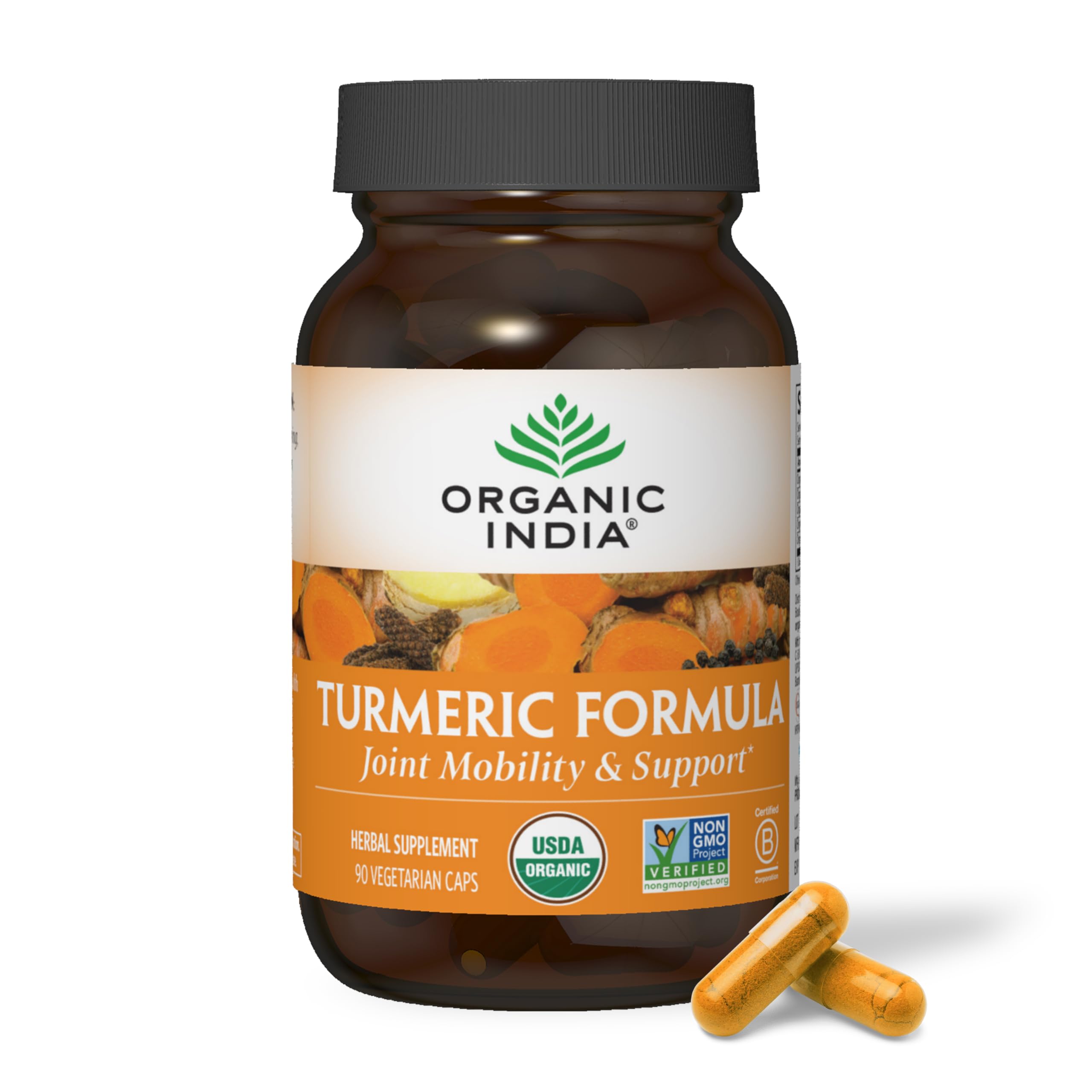 ORGANIC INDIA (Pack of 2) Organic India Turmeric Formula Herbal Supplement Capsule 90 Capsules