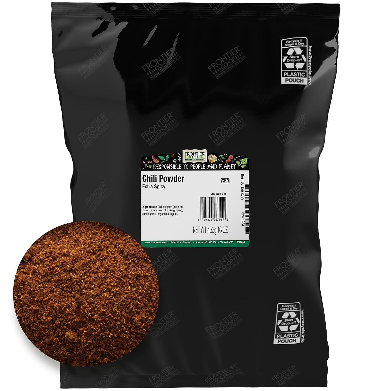 FRONTIER BULK (Pack of 6) Frontier Bulk Chili Powder Seasoning Loose 16 Oz