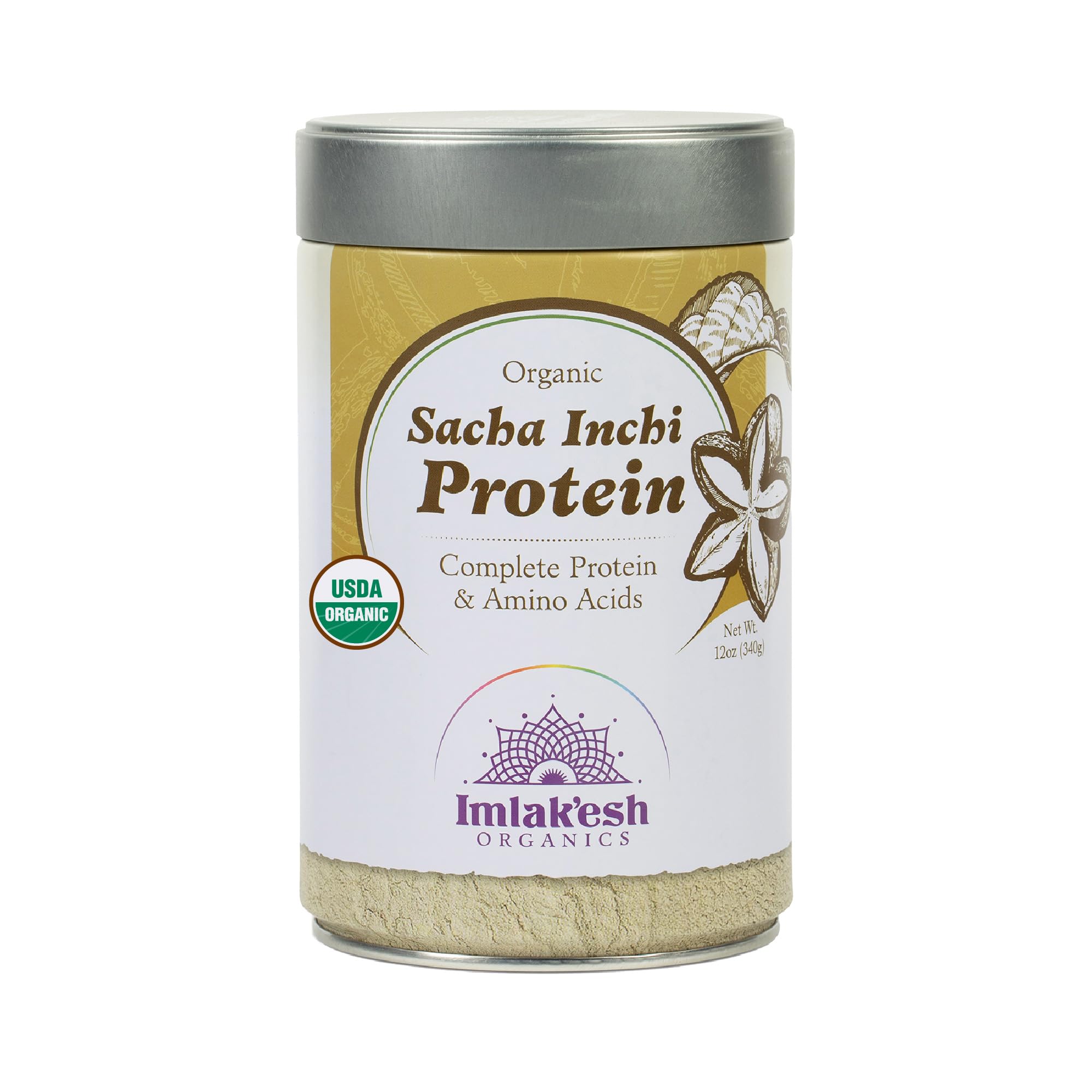 IMLAKESH ORGANI (Pack of 3) Imlak'esh Organics Protein Sacha Inchi Plant Protein Powder 12 Oz