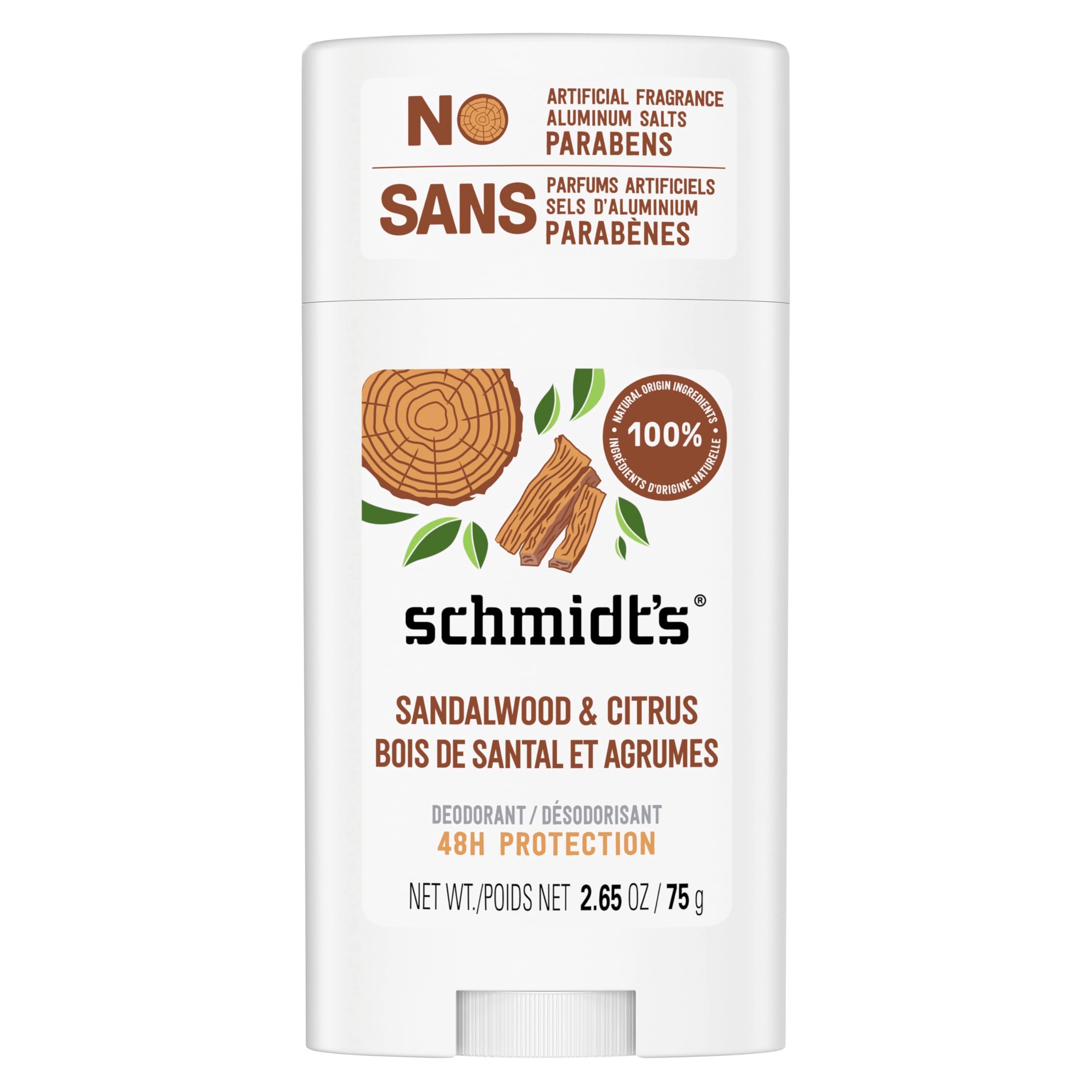 SCHMIDTS (Pack of 6) Schmidts Citrus Sandalwood Deodorant Stick 2.65 Oz
