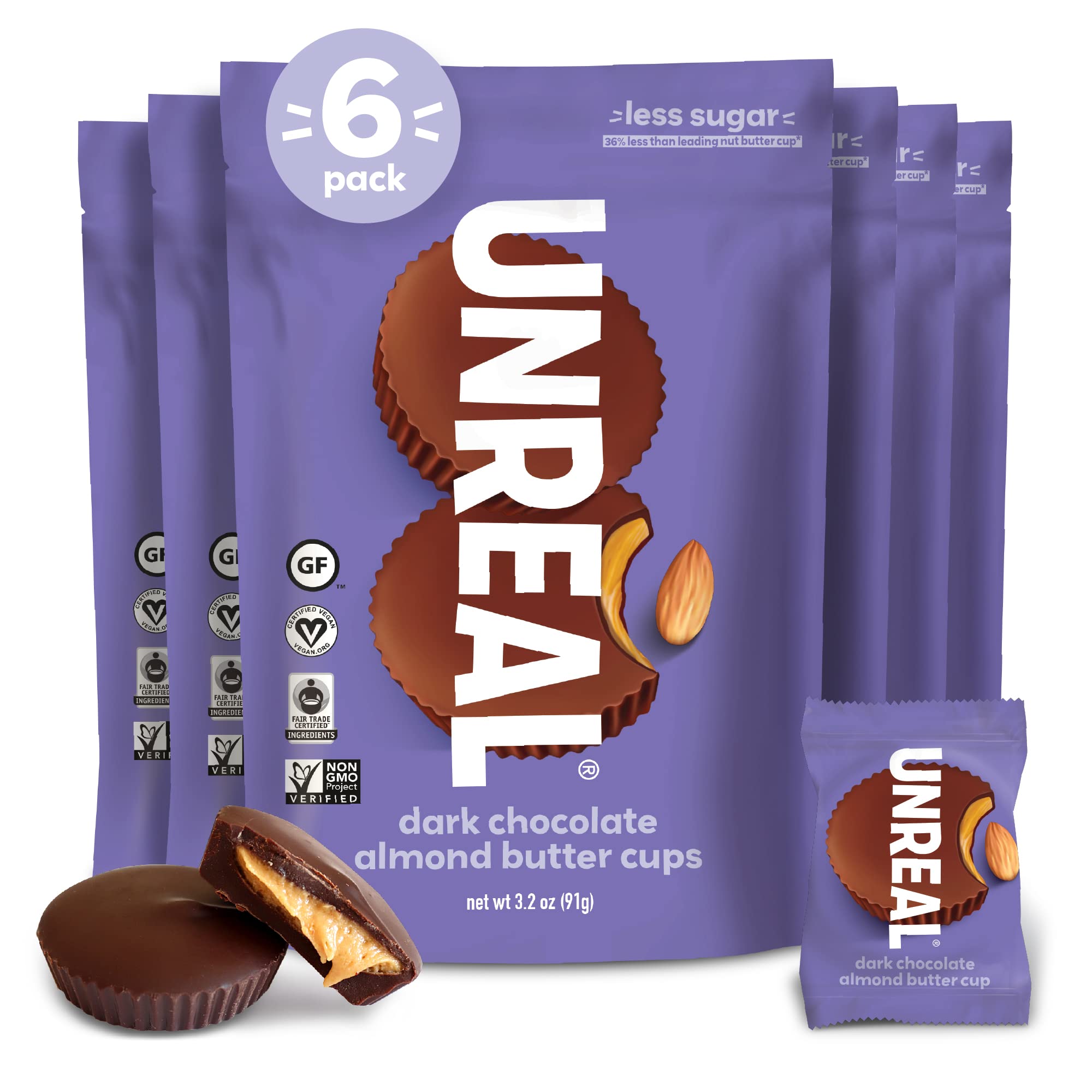 Unreal Chocolate Dark Almond Butter Cups