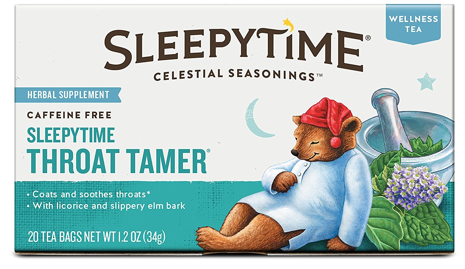Celestial Seasonings Sleepytime Throat Tea Herbal Bags 20 bag