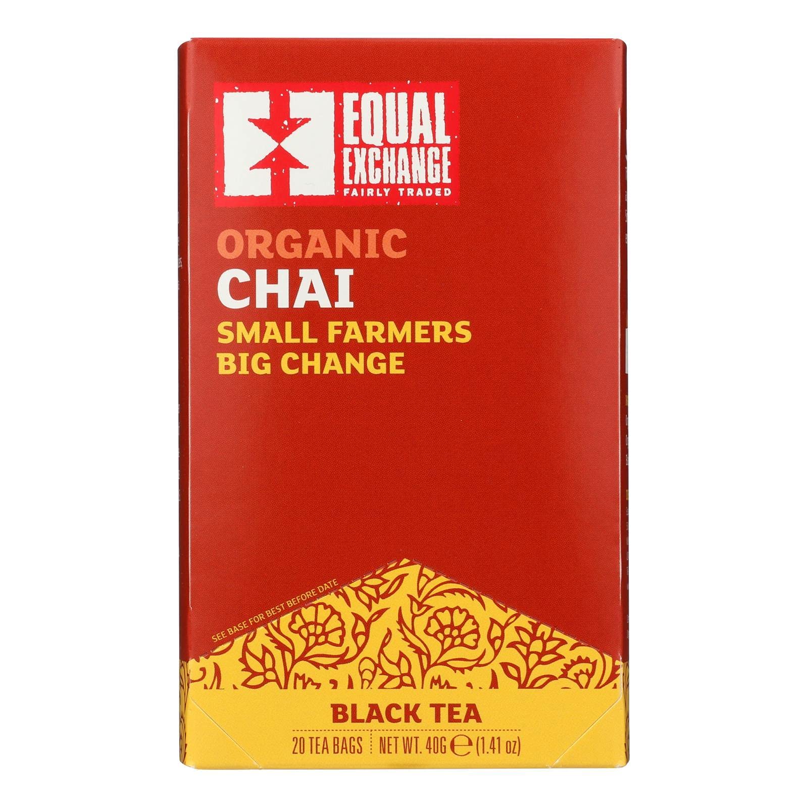 Equal Exchange Chai Tea Organic 20 Bags (Case of 6)