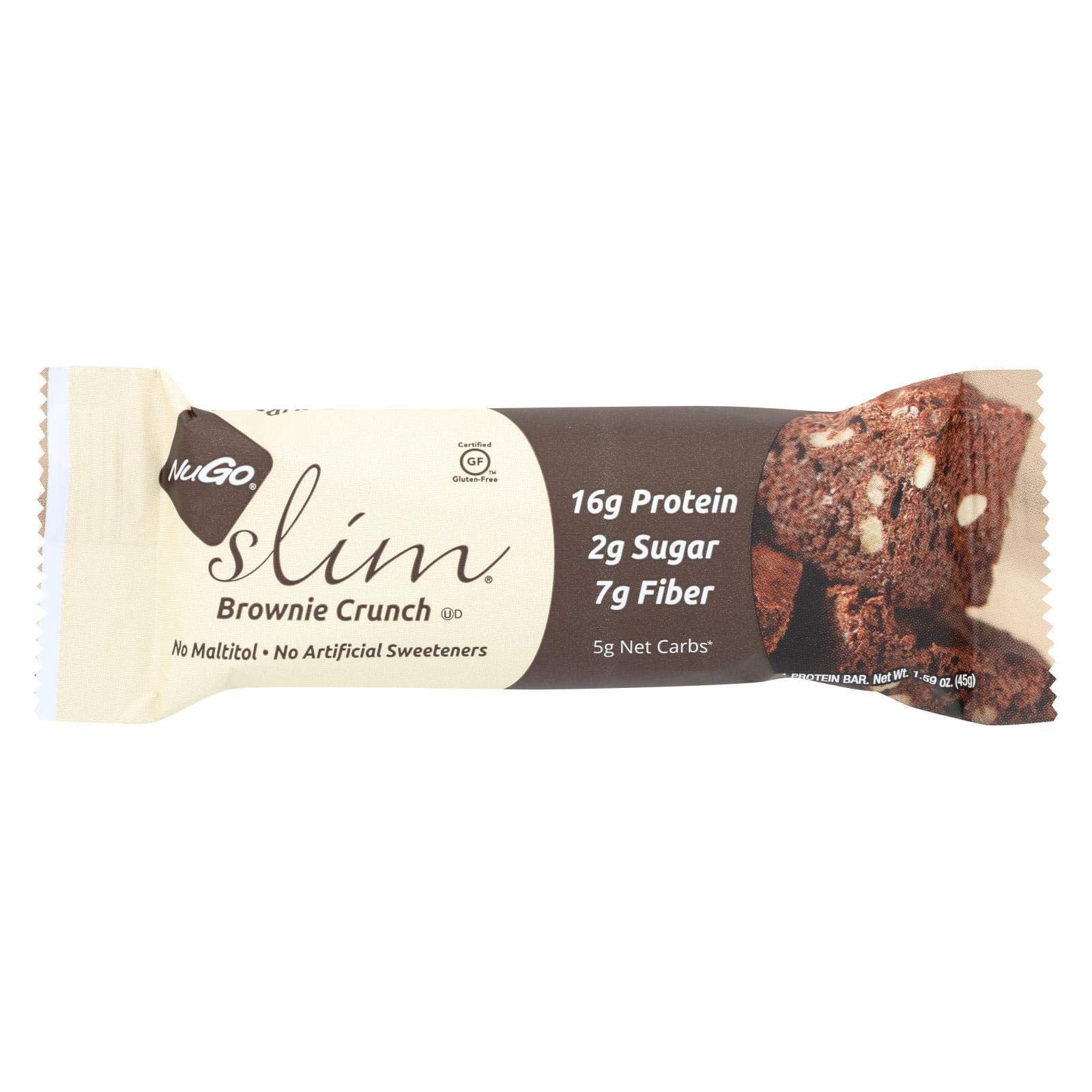 NUGO PROTEIN BA (Pack of 36) NuGo Slim Brownie Protein Bar Dietetic Weight-Loss Snack 1.59 Oz