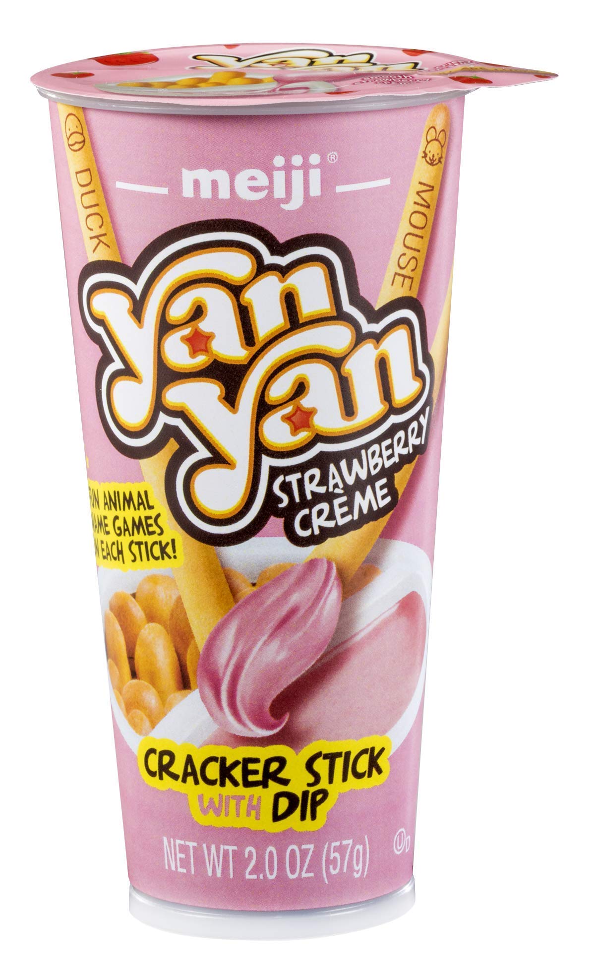 Meiji Yan Dipping Sticks, Strawberry Crème