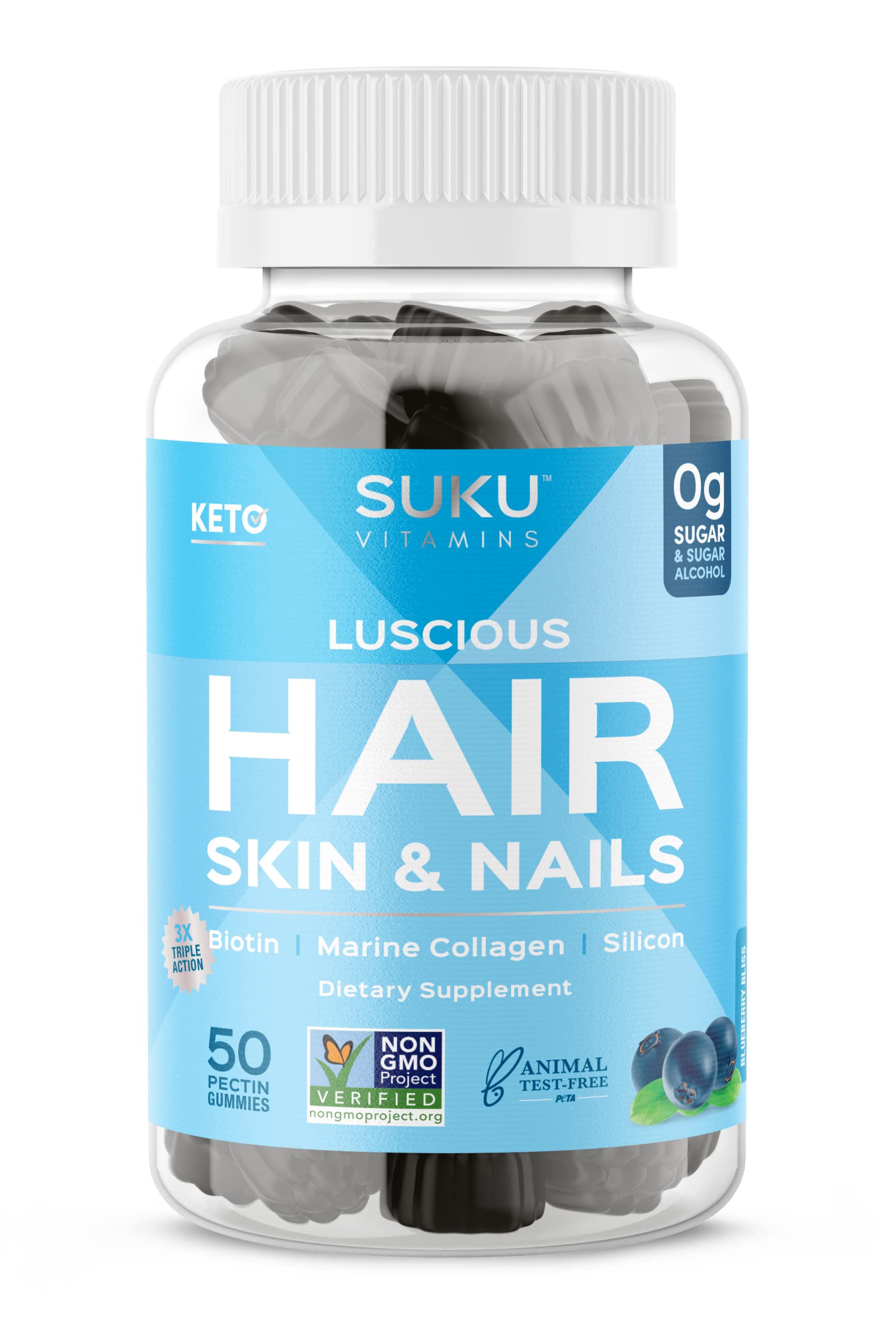 SUKU VITAMINS (Pack of 4) Suku Vitamins Hair Luscious Gummy Beauty Supplement 50 Pieces