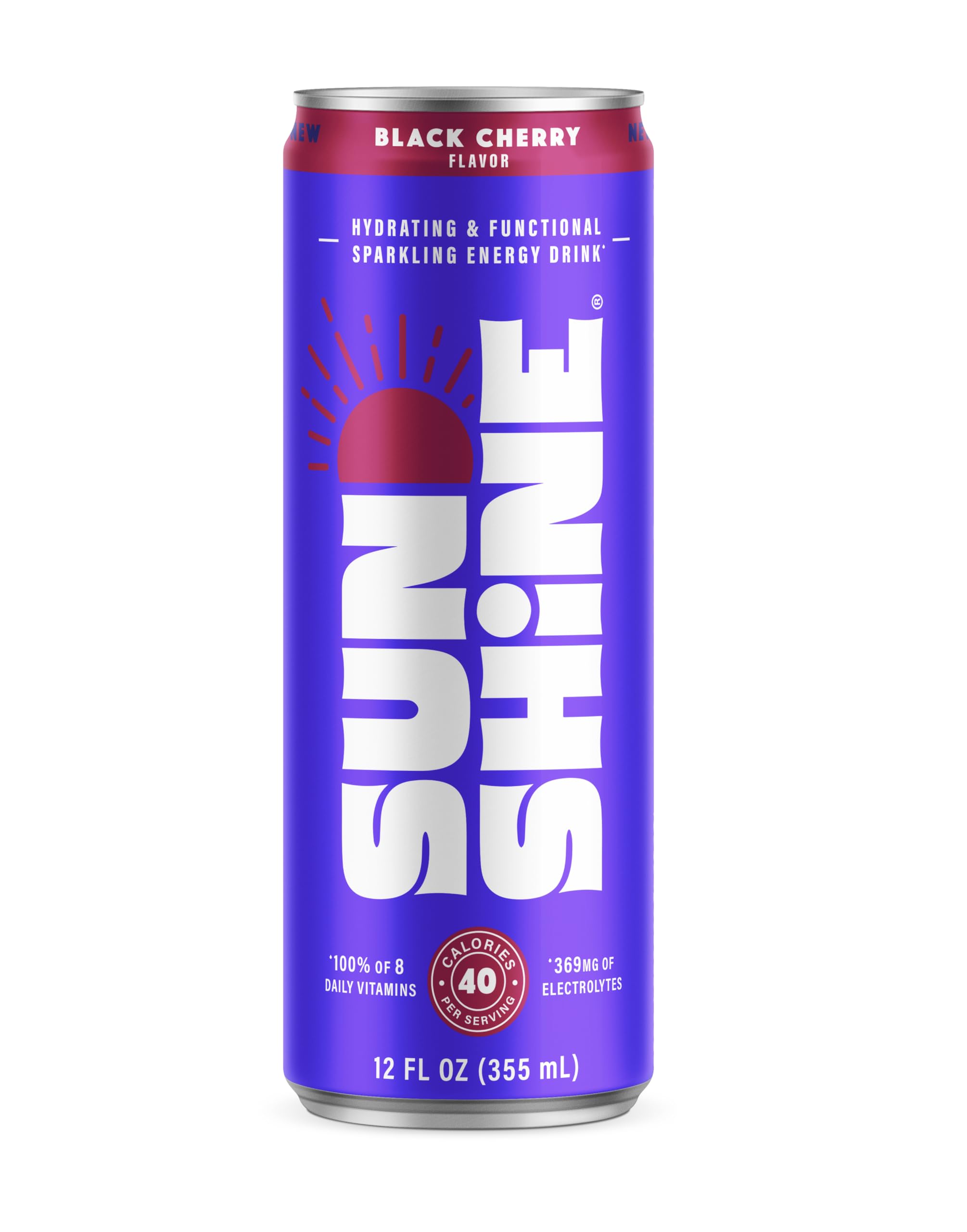 Sunshine Drink Energy Beverage Black Cherry