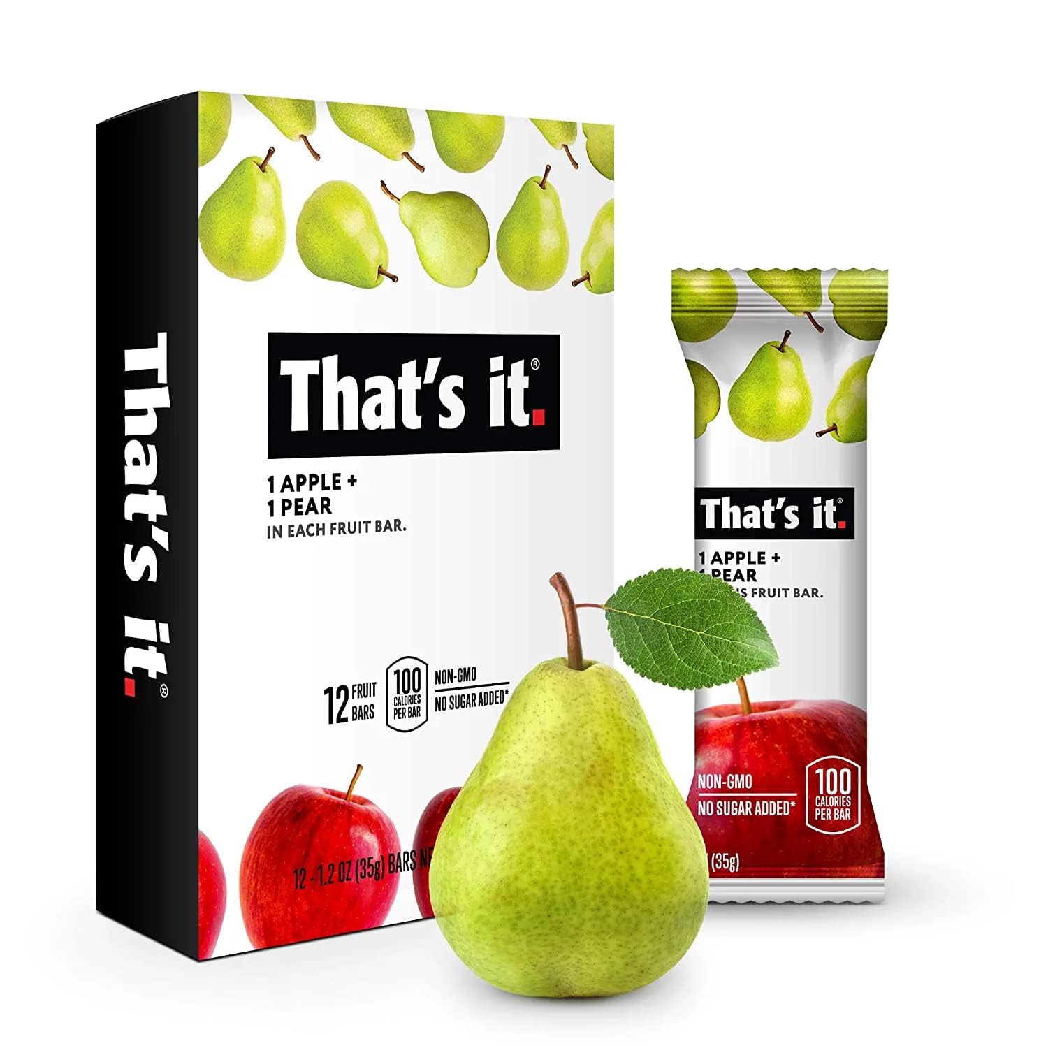 THATS IT (Pack of 36) That's It Fruit Apple Pear Nutrition Bars 1.2 Oz