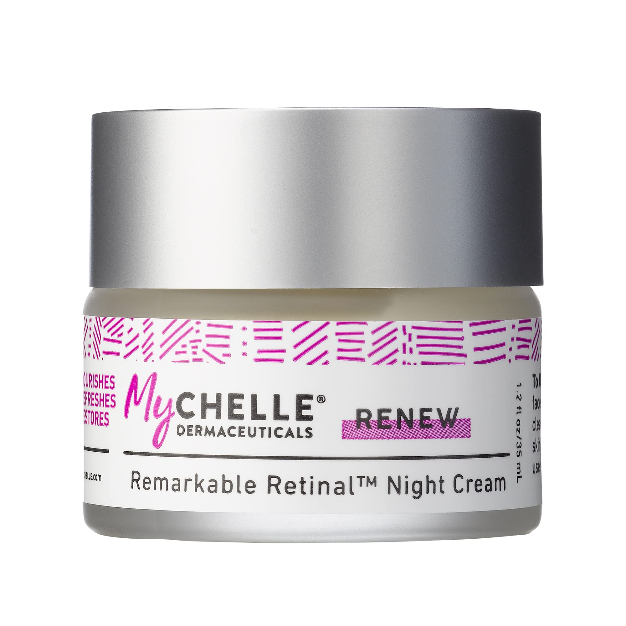 Mychelle Dermaceuticals Remarkable Retinal Night Cream Nutrient-Rich Moisturizer with Vitamin A Retinaldehyde for All Skin Types, Cruelty Free, Vegan, White