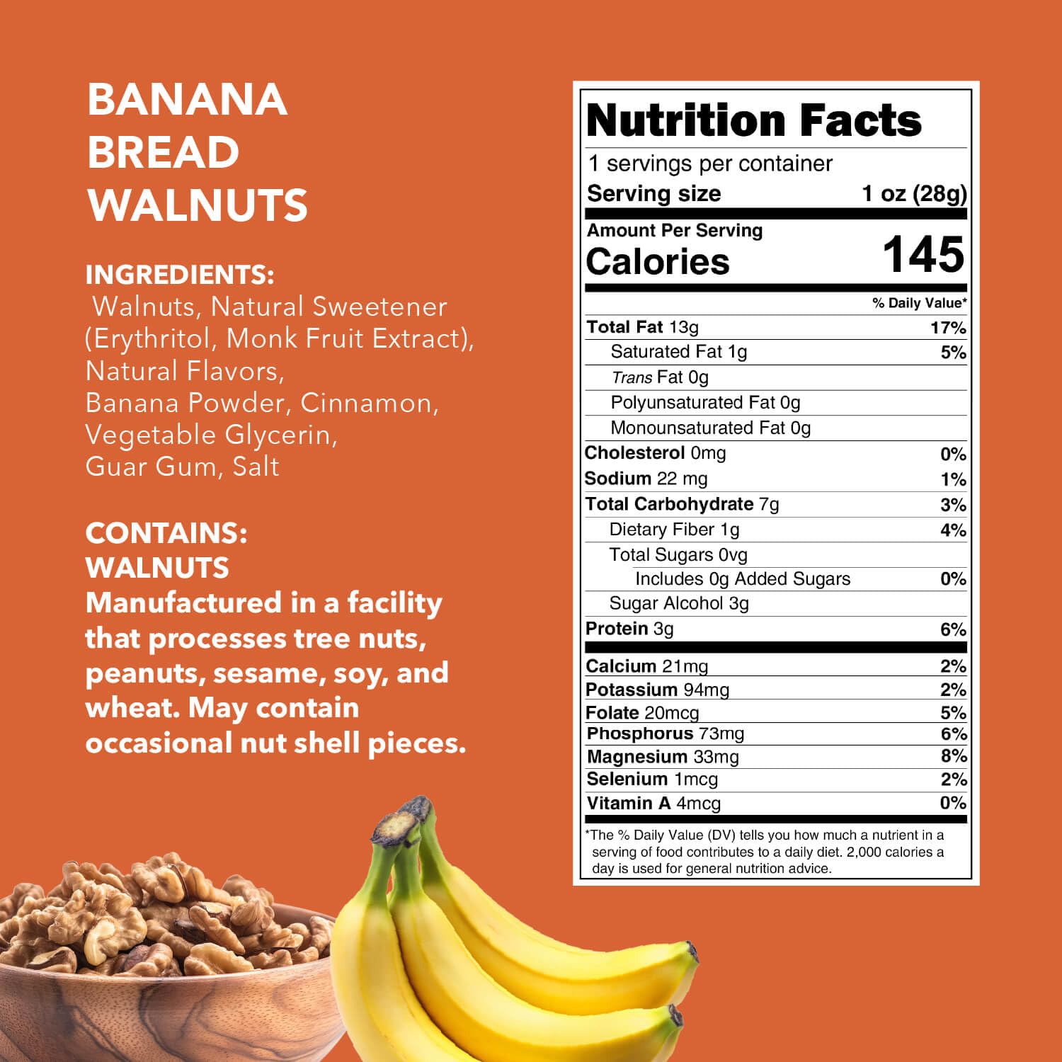 EARTHSIDE FARMS (Pack Of 30) Earthside Farms Walnut Banana Bread 1 Oz