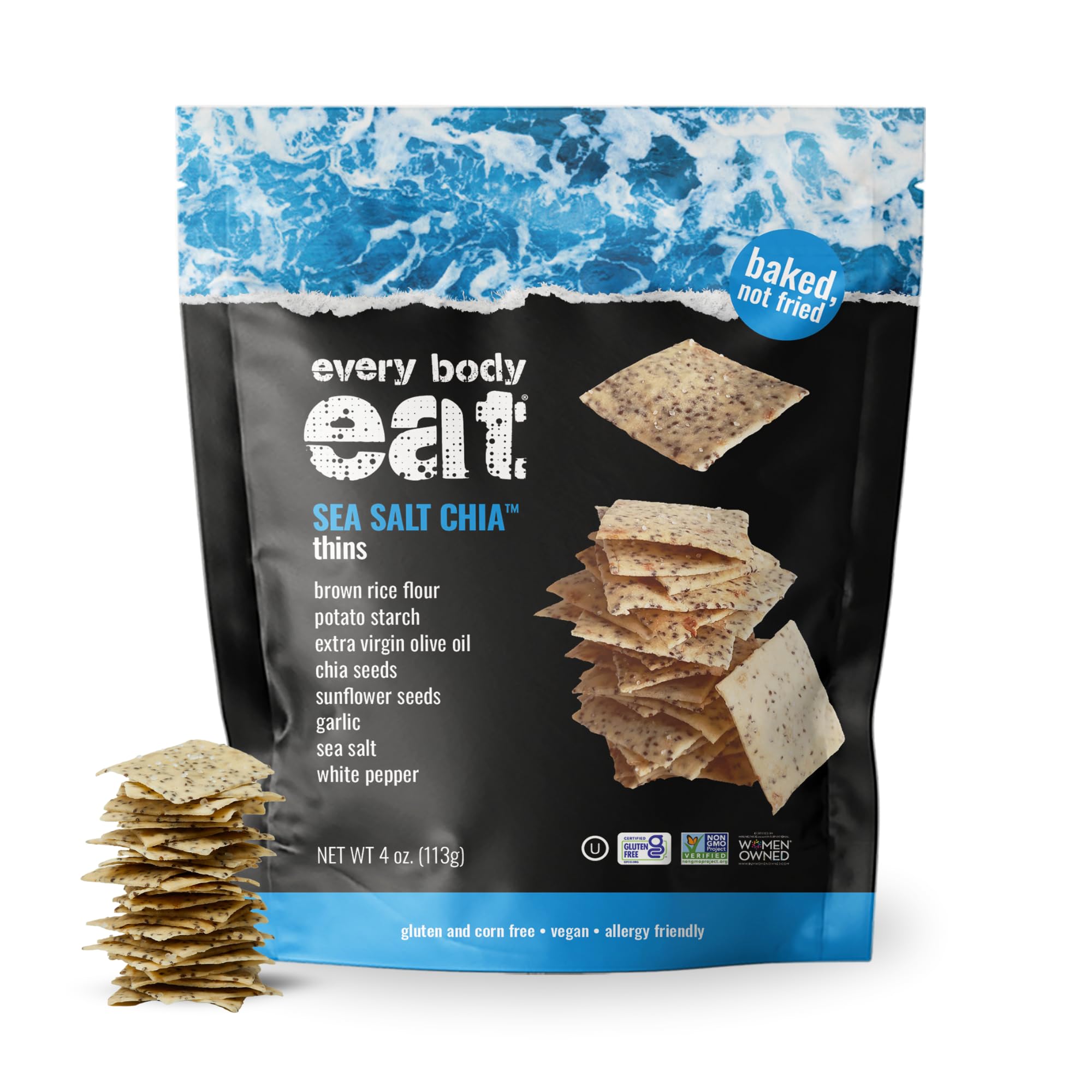 Every Body Eat Thins Sea Salt Chia Classic Deli Crackers