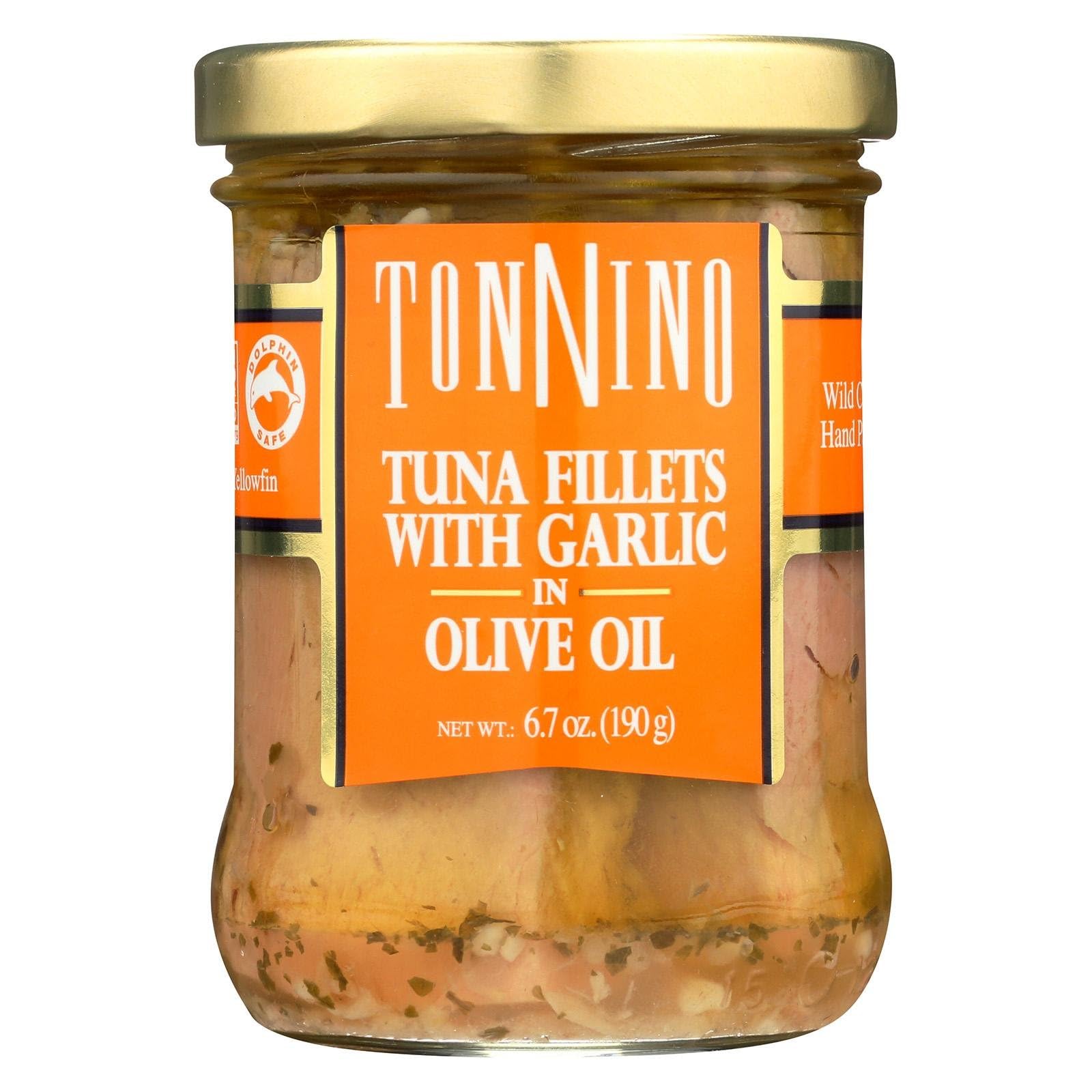 Tonnino Tuna Fillet in Olive Oil Garlic Flavor