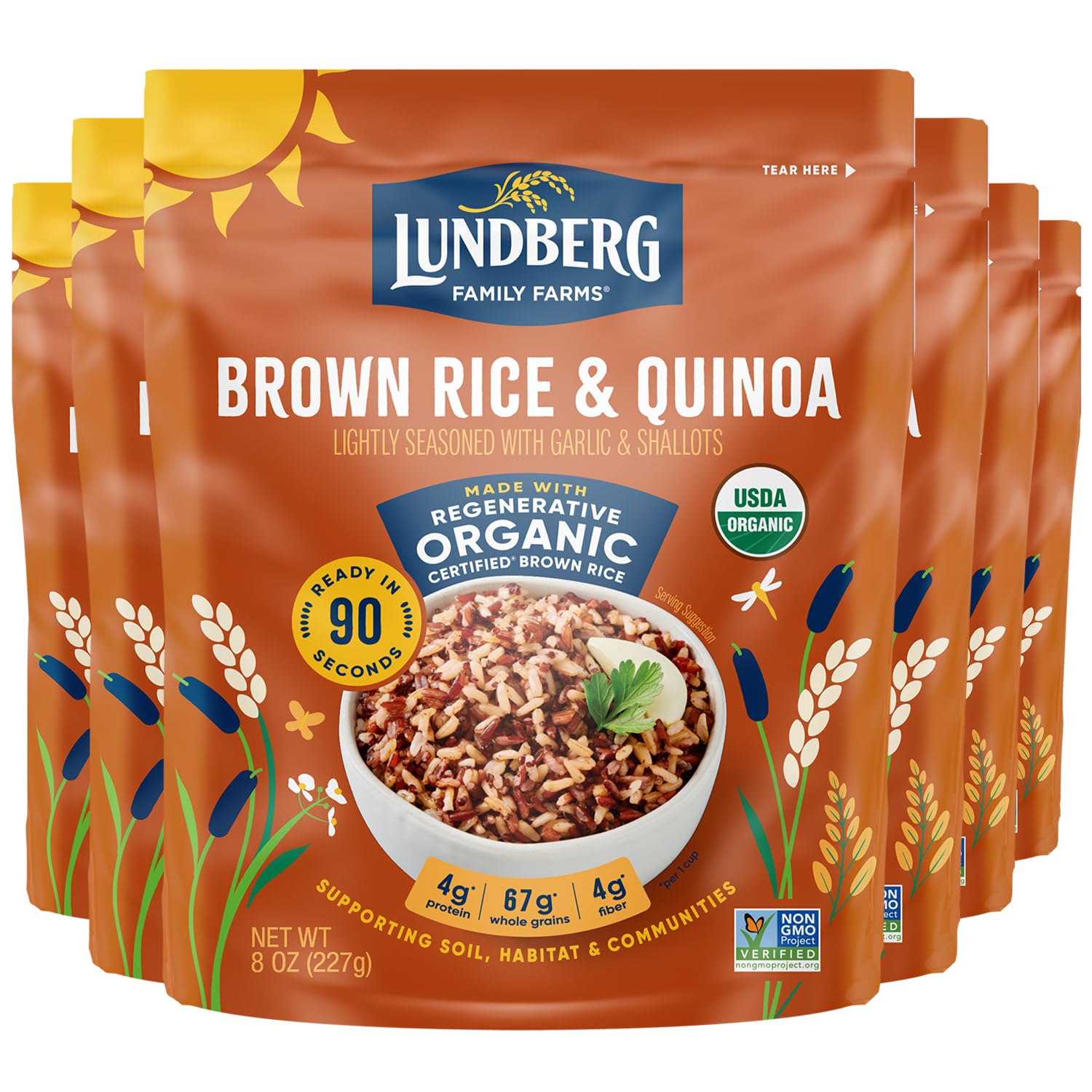 LUNDBERG (Pack of 18) Lundberg Rice Brown Quinoa Entree Grain & Rice Dish 8 Oz