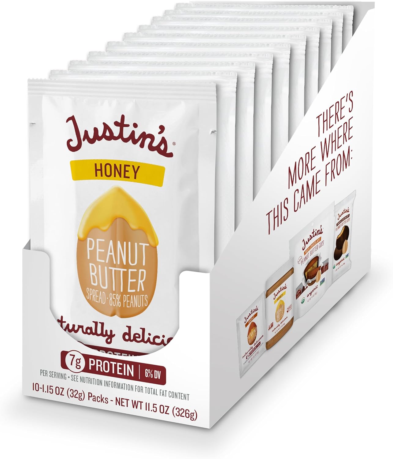 JUSTINS (Pack Of 50) Justin's Nut Butter Peanut Butter Honey Squeeze 1.15 Oz