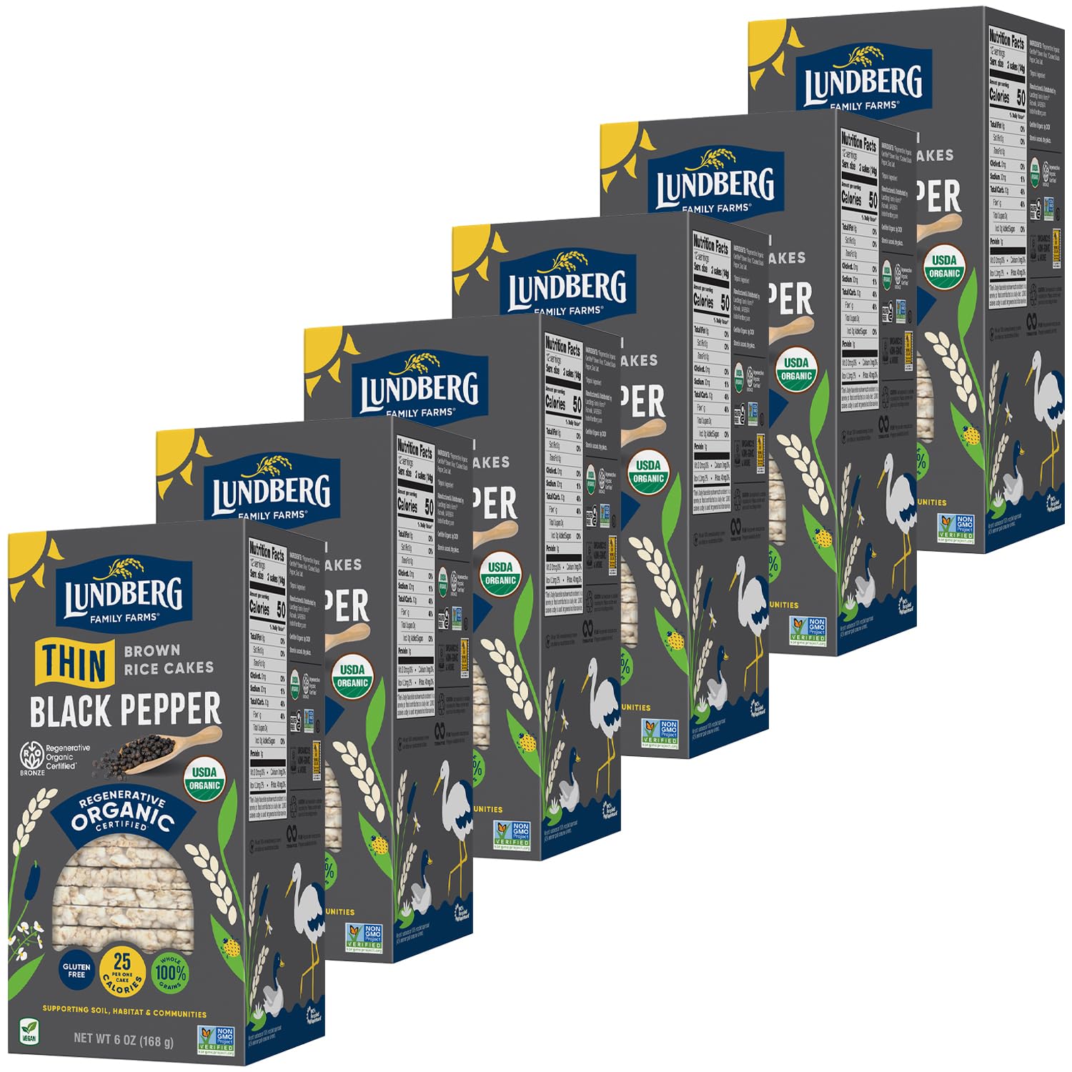 Lundberg Cracked Black Pepper Thin Organic Rice Cakes