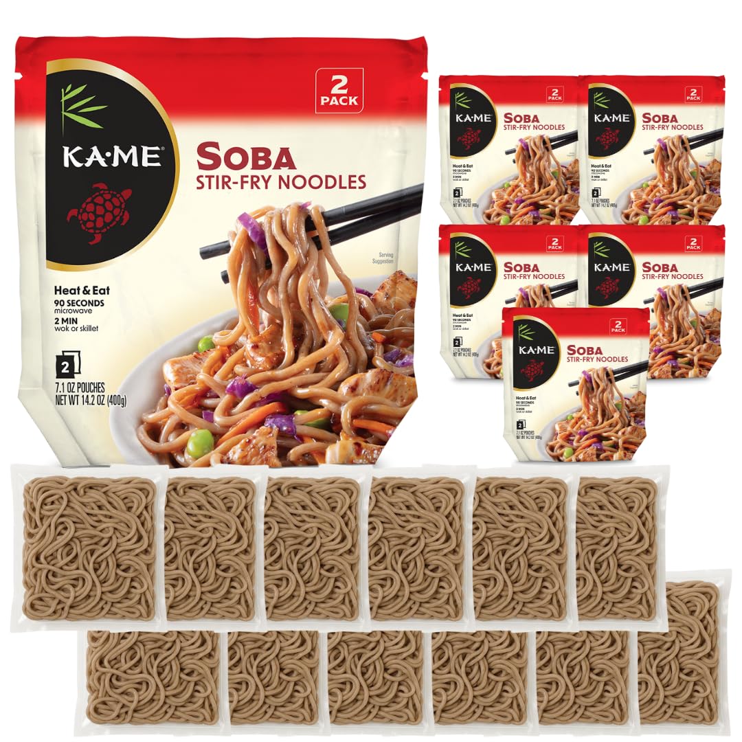 KA ME (Pack of 12) Ka-Me Noodle Stirfry Soba Natural Asian Soba Noodles 14.2 Oz