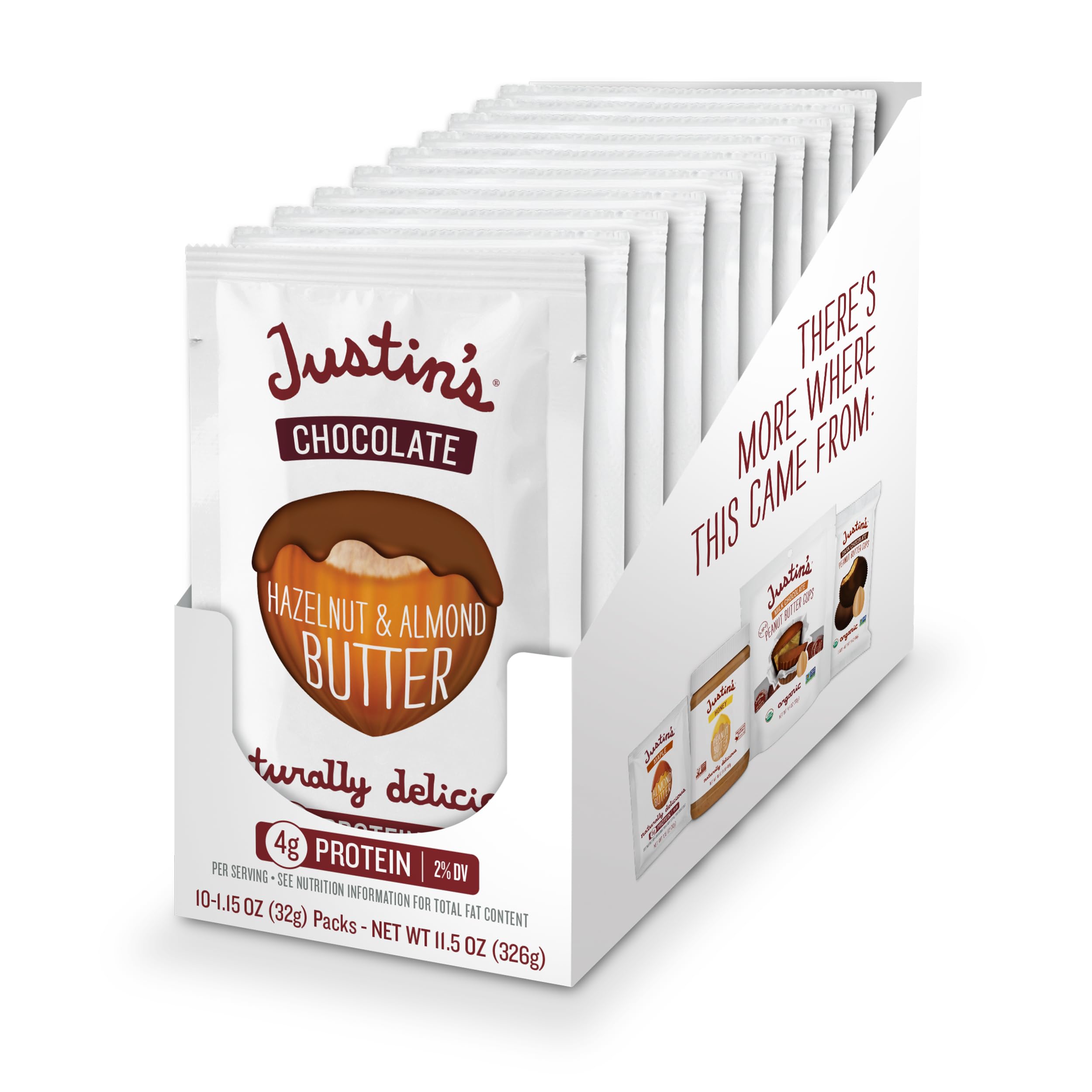 JUSTINS (Pack of 40) Justin's Hazelnut Nut Butter Natural Squeeze 1.15 Oz