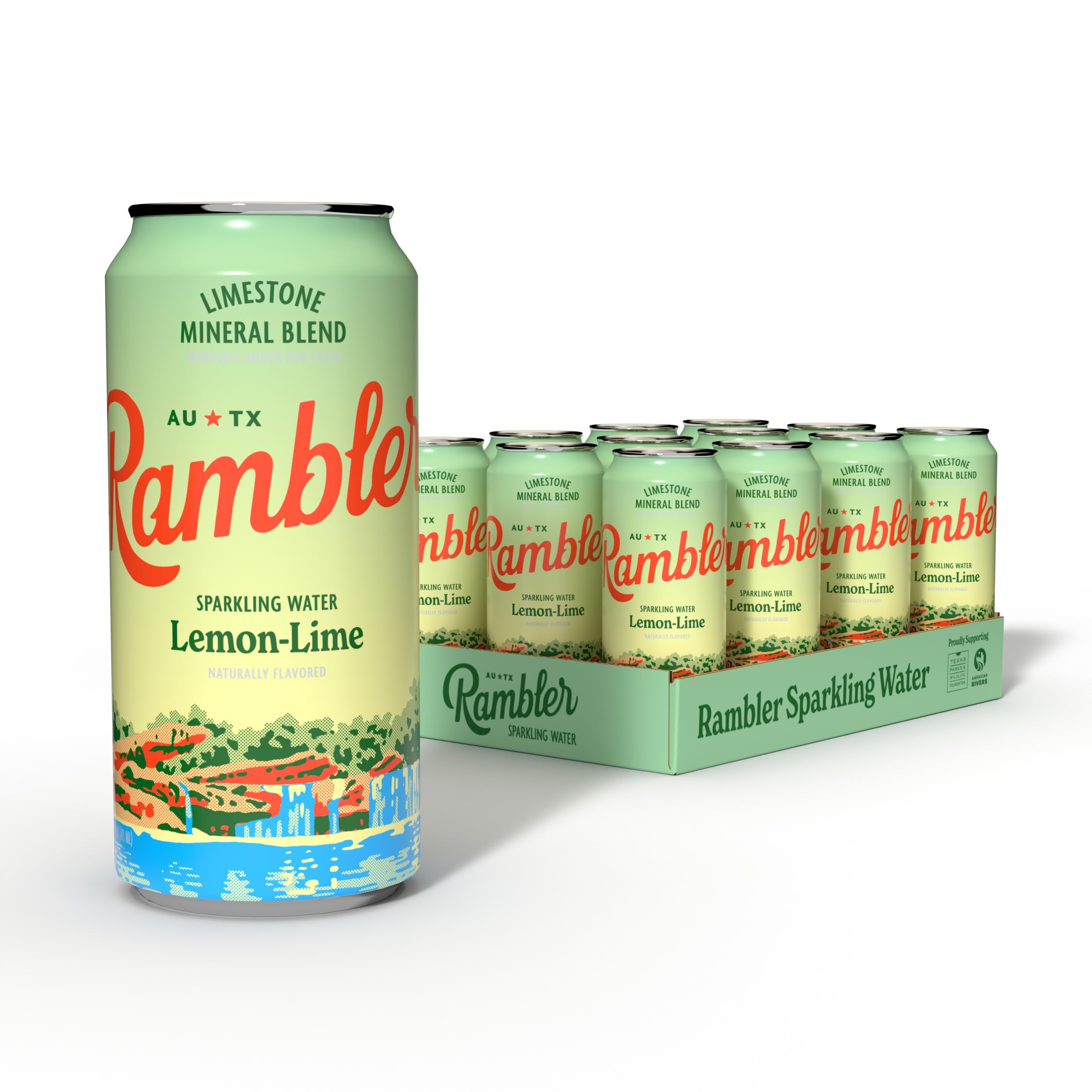 RAMBLER (Pack of 24) Ramblers Water Sparkling Lemon Lime 16 Fl Oz