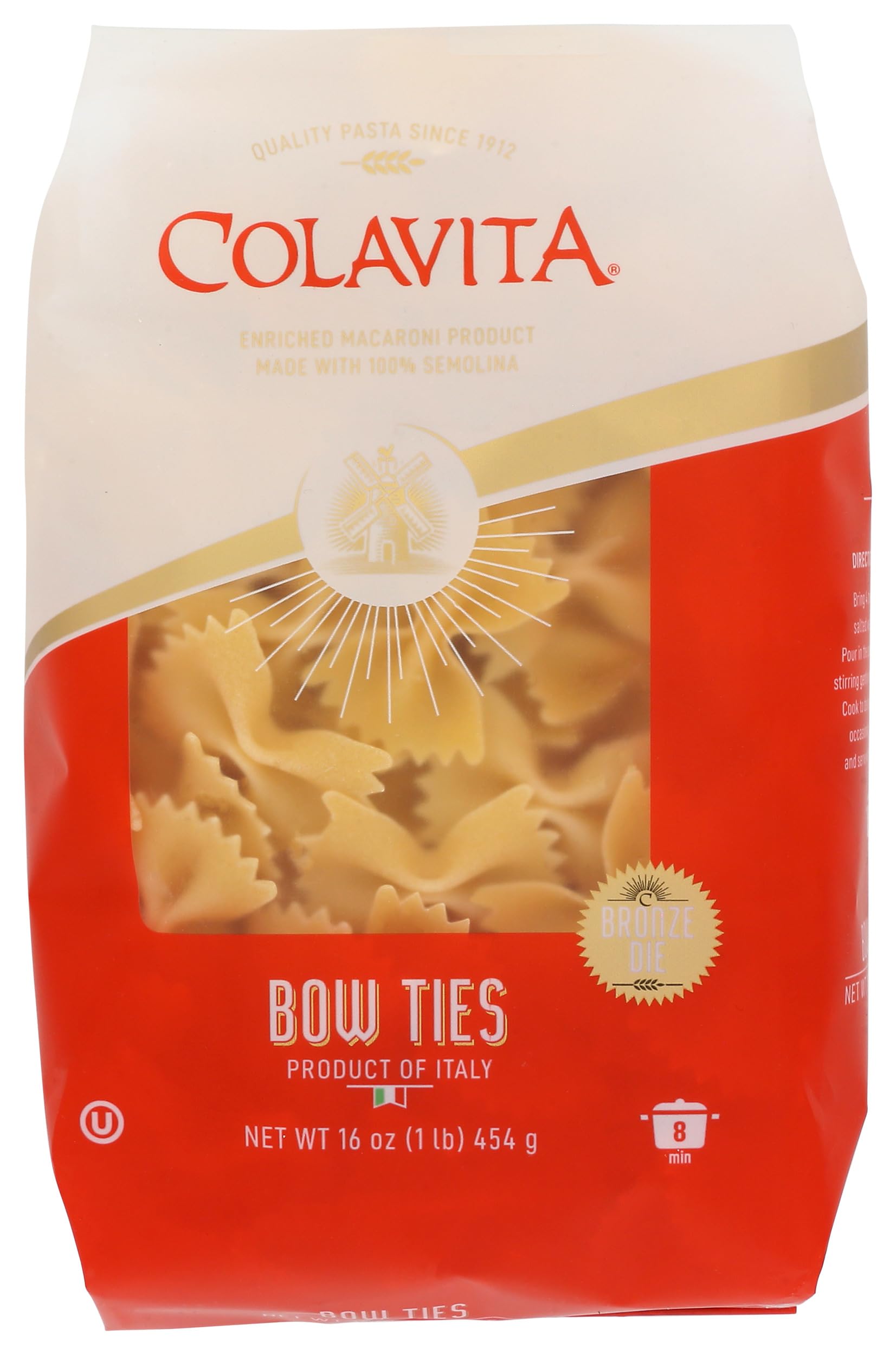 Colavita Italian Bow Tie Pasta Farfalle Short Cut Pasta