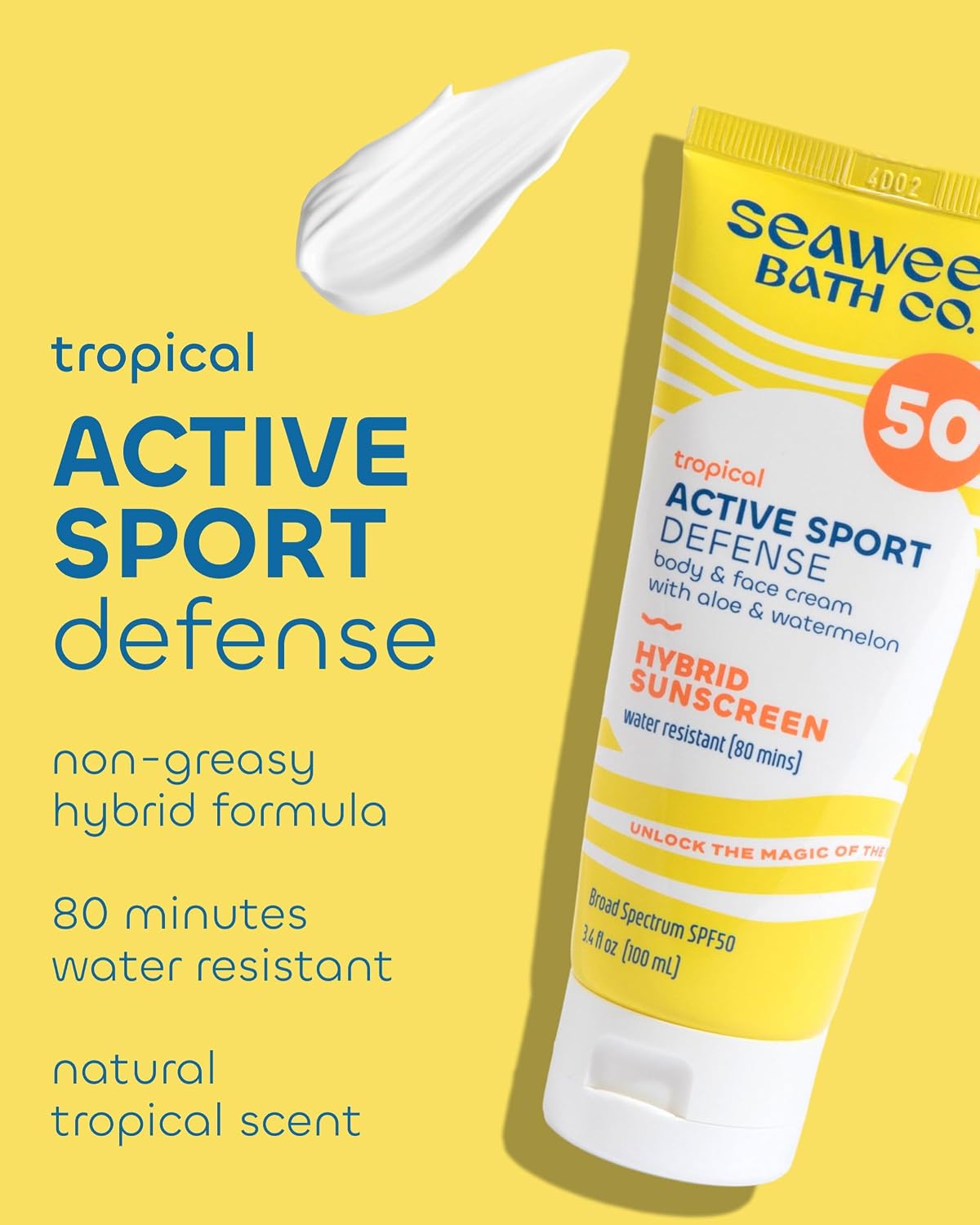SEAWEED BATH CO (Pack Of 6) Seaweed Bath Company Cream Active Defense SPF 50 S 3.4 Fl Oz