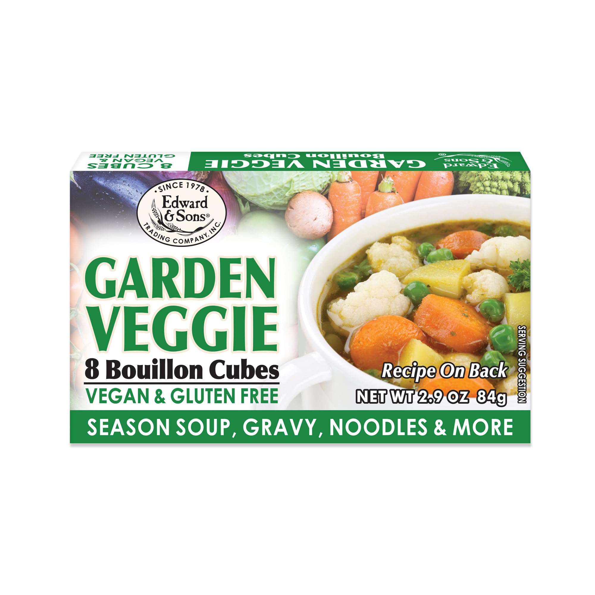 Edward & Sons Garden Veggie Bouillon Cube Natural Soup Seaso