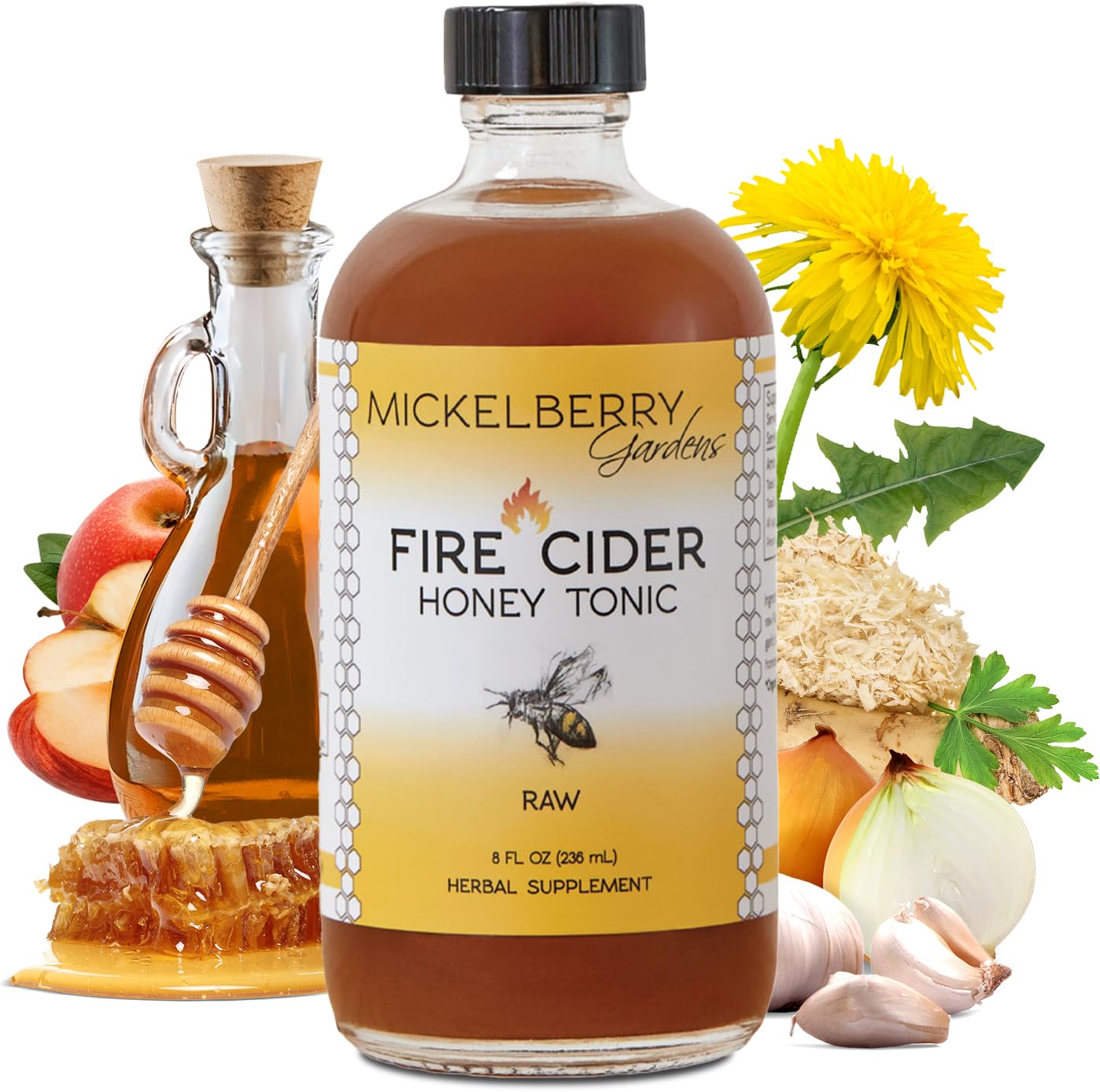 MICKELBERRY GAR (Pack Of 2) MICKELBERRY GARDENS Tonic Fire Cider Honey 8 Fl Oz