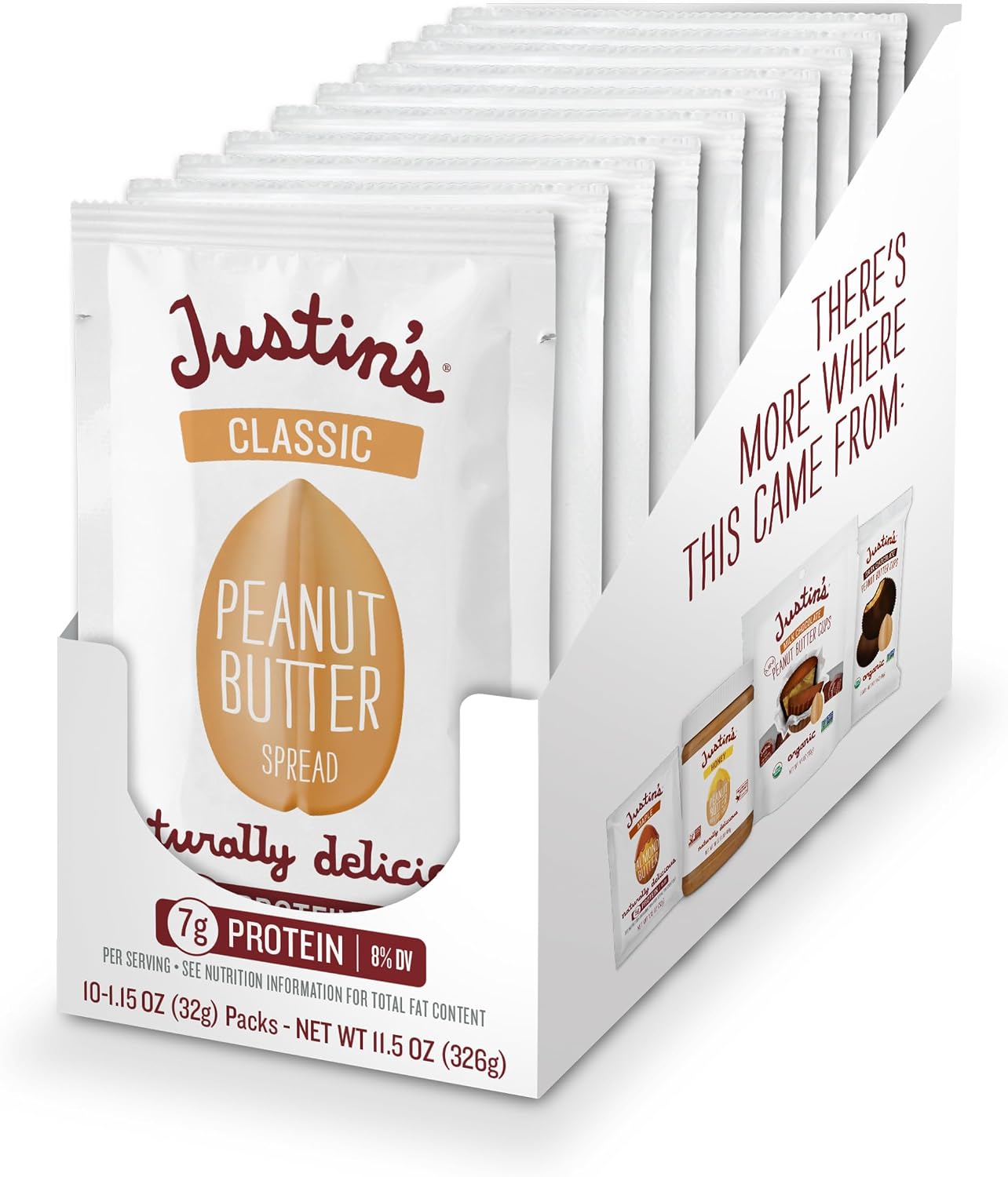 JUSTINS (Pack Of 50) Justin's Nut Butter Peanut Butter Classic Squeeze 1.15 Oz