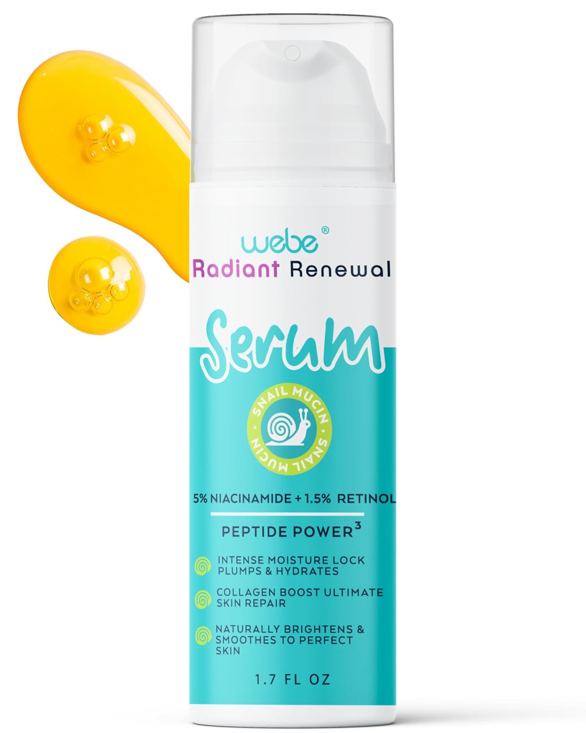 WEBE NATURALS (Pack of 3) Webe Naturals Radiant Renewal Serum for Face Hydrating Glo 1.7 Fl Oz
