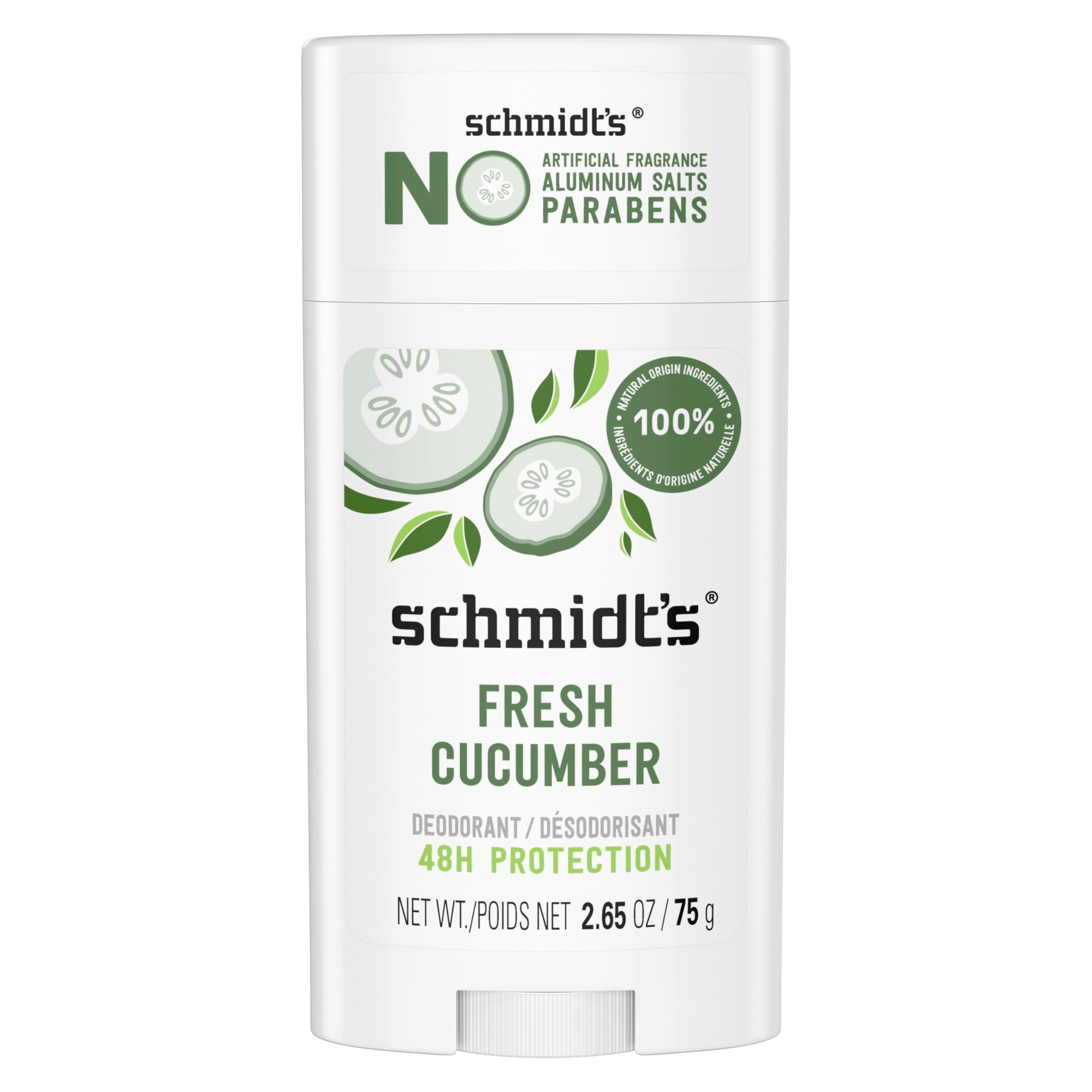 SCHMIDTS (Pack of 6) Schmidt's Deodorant Stick Fresh Cucumber 2.65 Oz