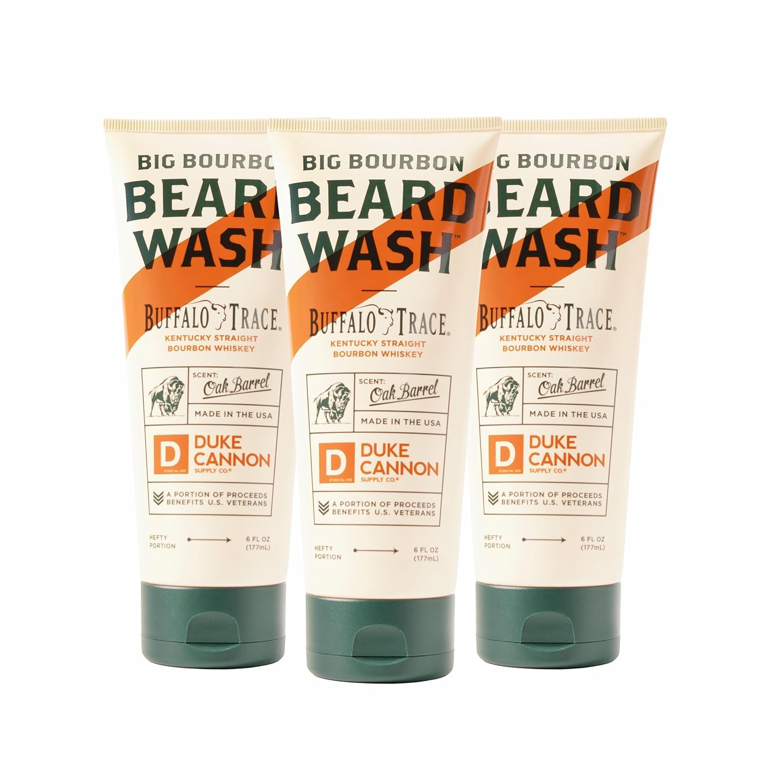 DUKE CANNON (Pack of 6) Duke Cannon Wash Beard Bourbon Shave Cream Gel 6 Fl Oz