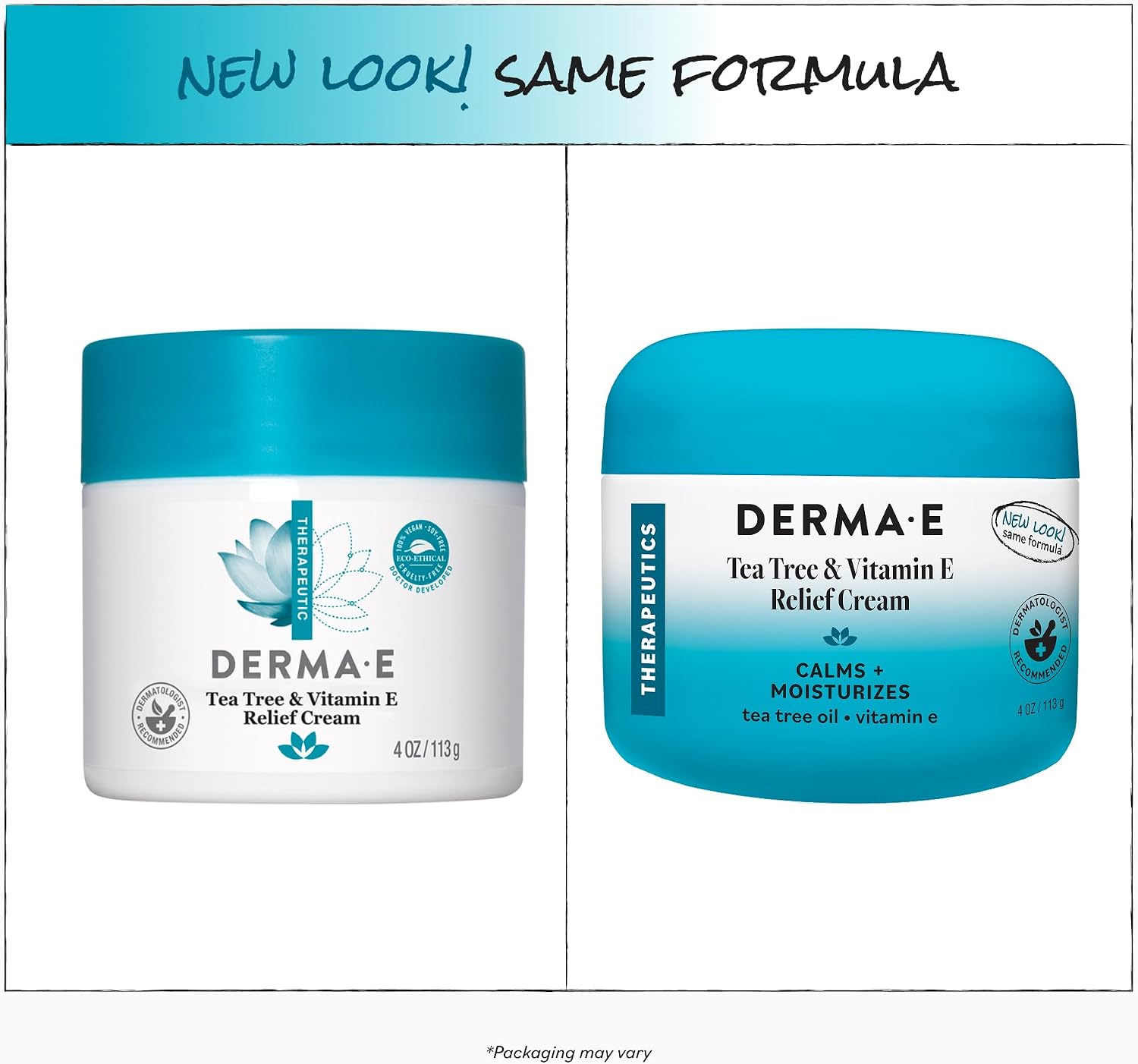 DERMA E (Pack Of 6) Derma E Tea Tree & Vitamin Relief Cream  4 Oz