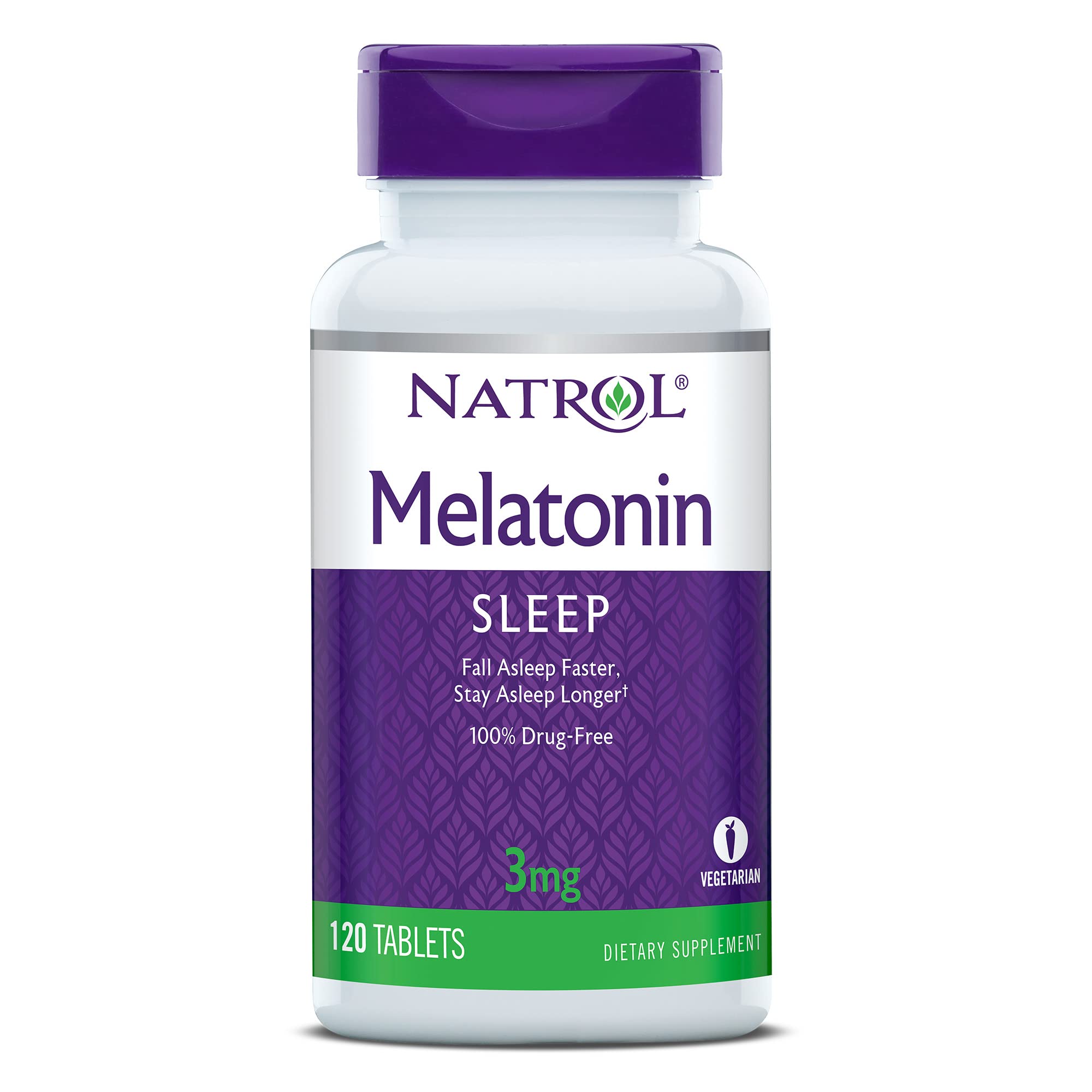 NATROL (Pack of 7) Natrol Melatonin 3 Mg Sleep Support Tablets 120 Tablets