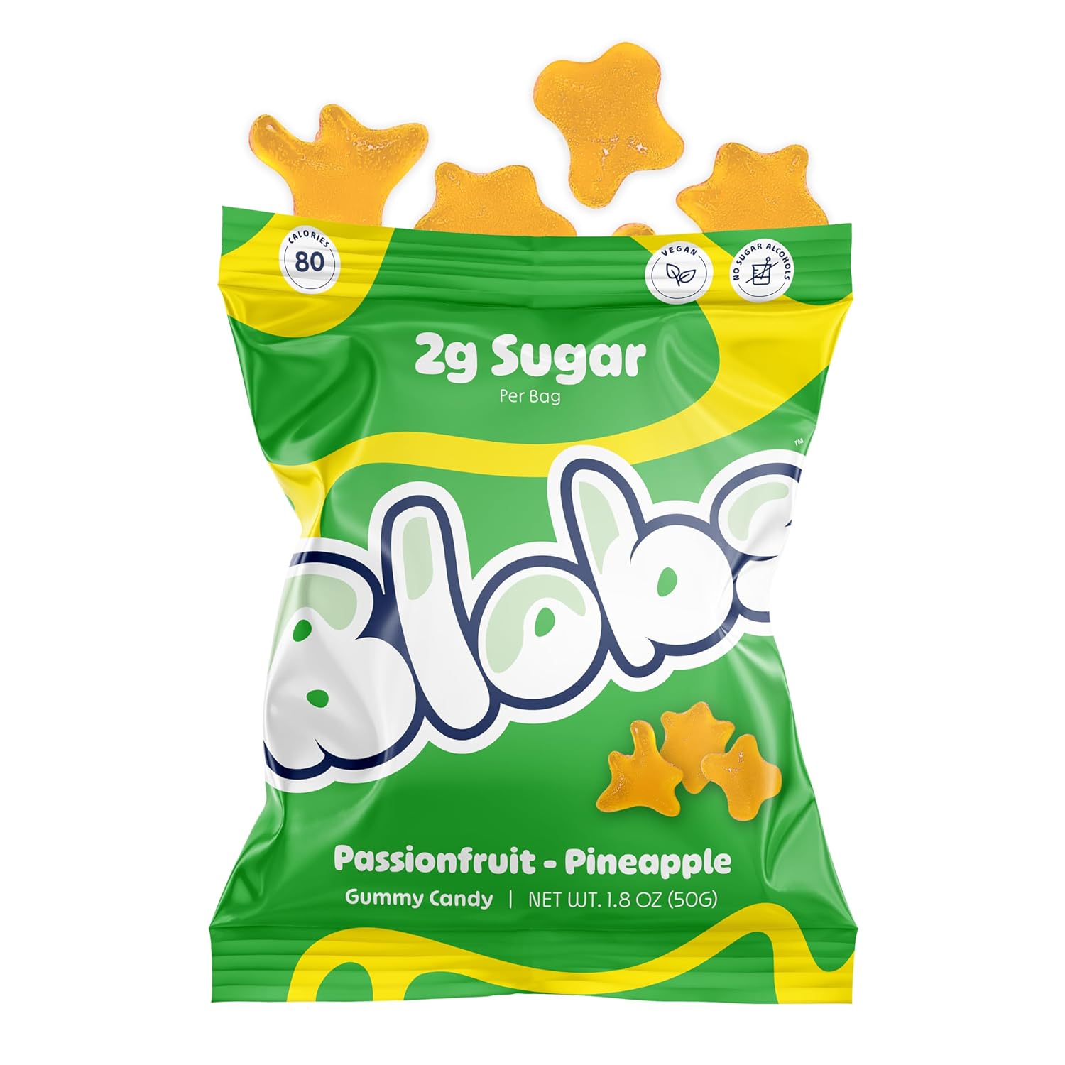 BLOBS (Pack Of 12) Blobs Candy Pineapple Passion Fruit Gummy 1.8 Oz