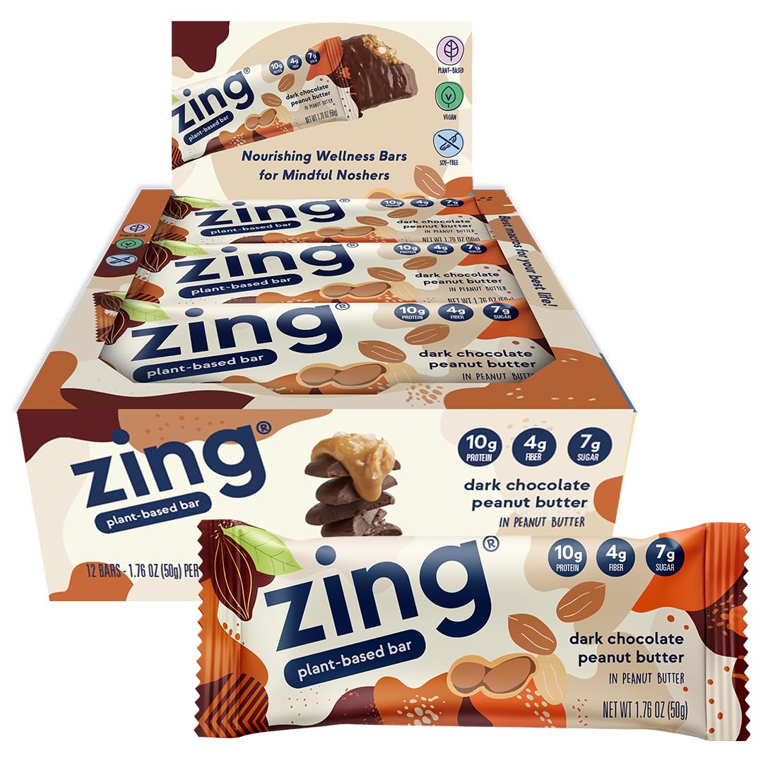 Zing Bars Chocolate Bar with Peanut Butter Pnut Buttr