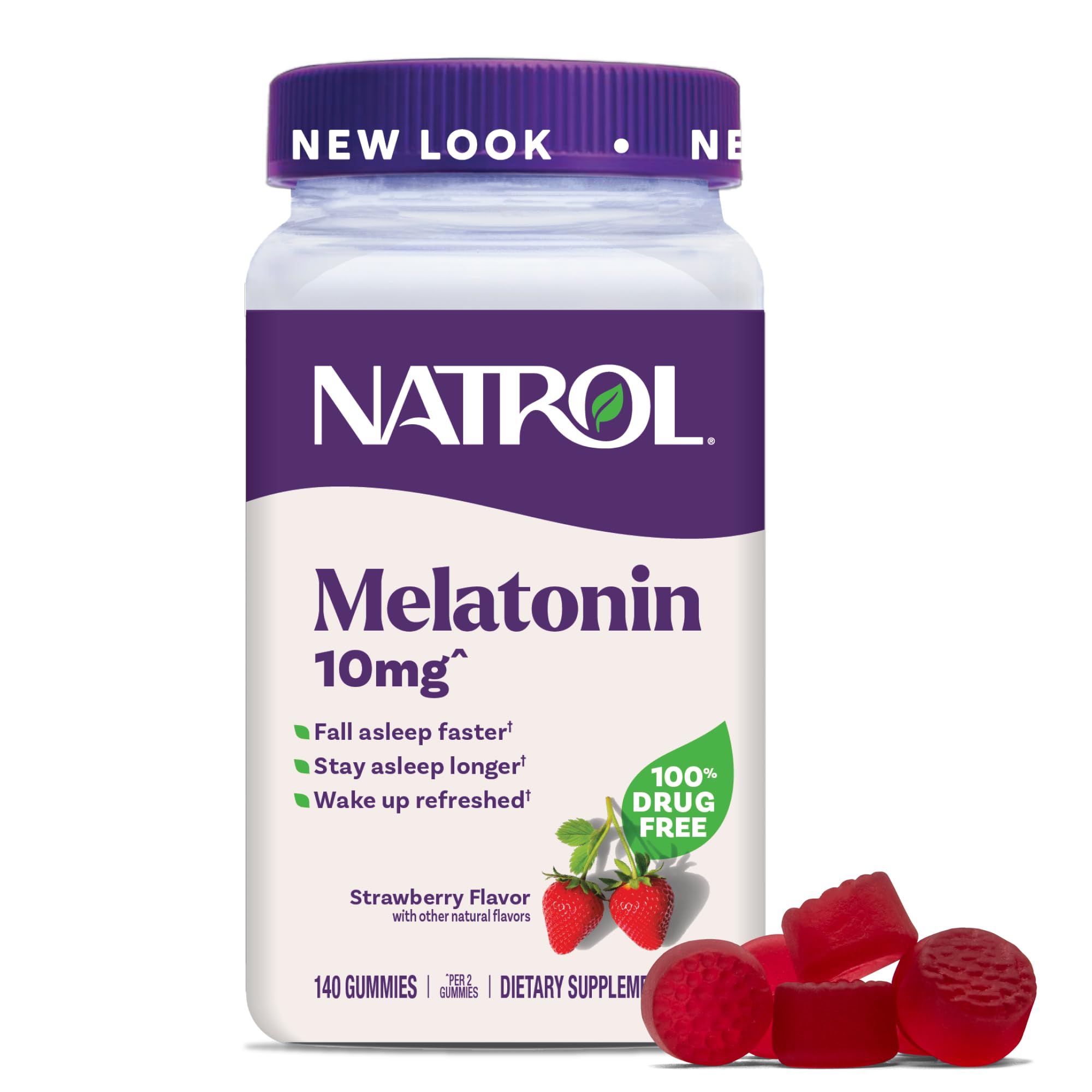 NATROL (Pack of 3) Natrol Melatonin 10Mg Gummy Sleep Supplement 140 Pieces
