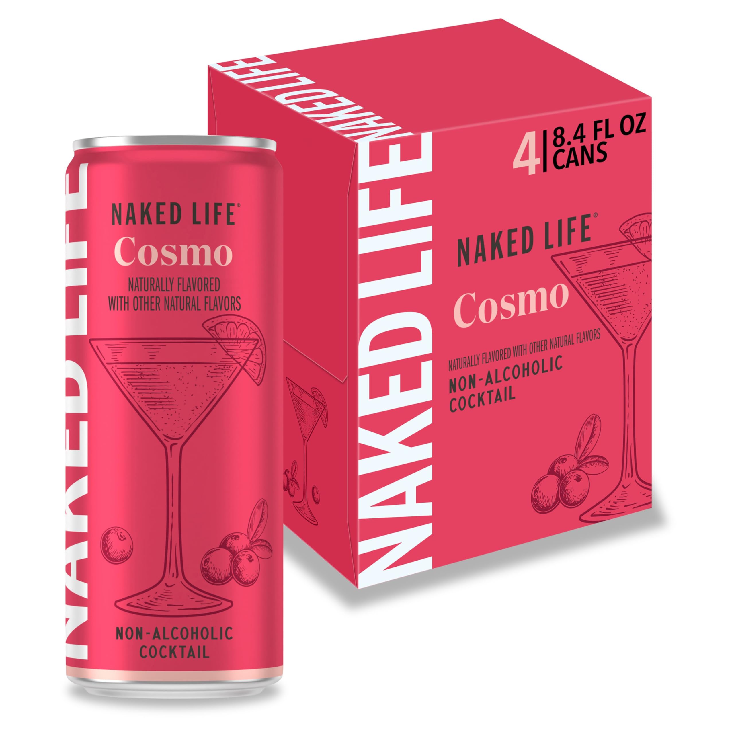 Naked Life Na Cktl Cosmo 4 Pack Carbonated RTD