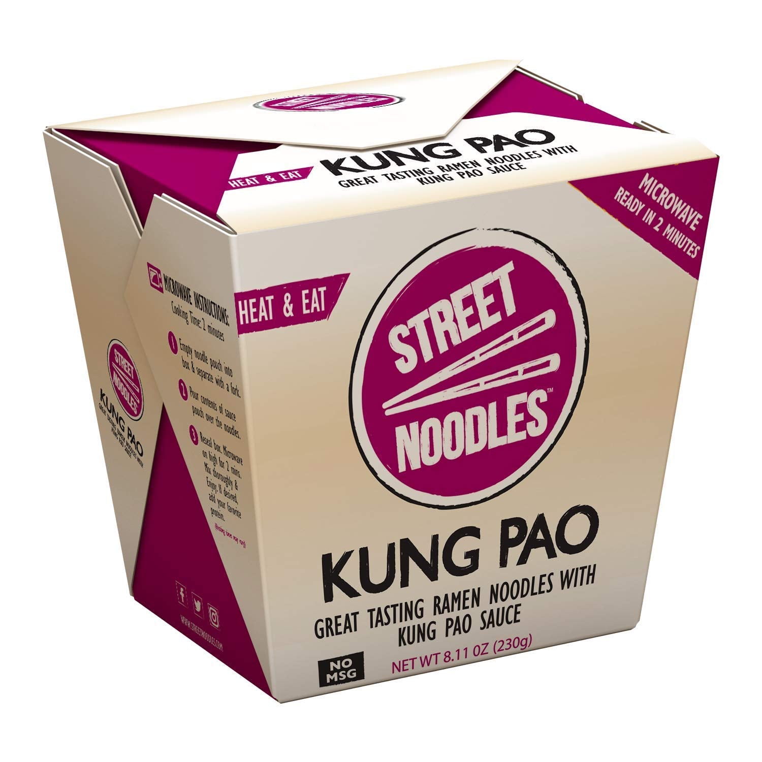 STREET NOODLES (Pack of 18) Street Noodles Kung Pao Ramen Noodle Dish 8.11 Oz