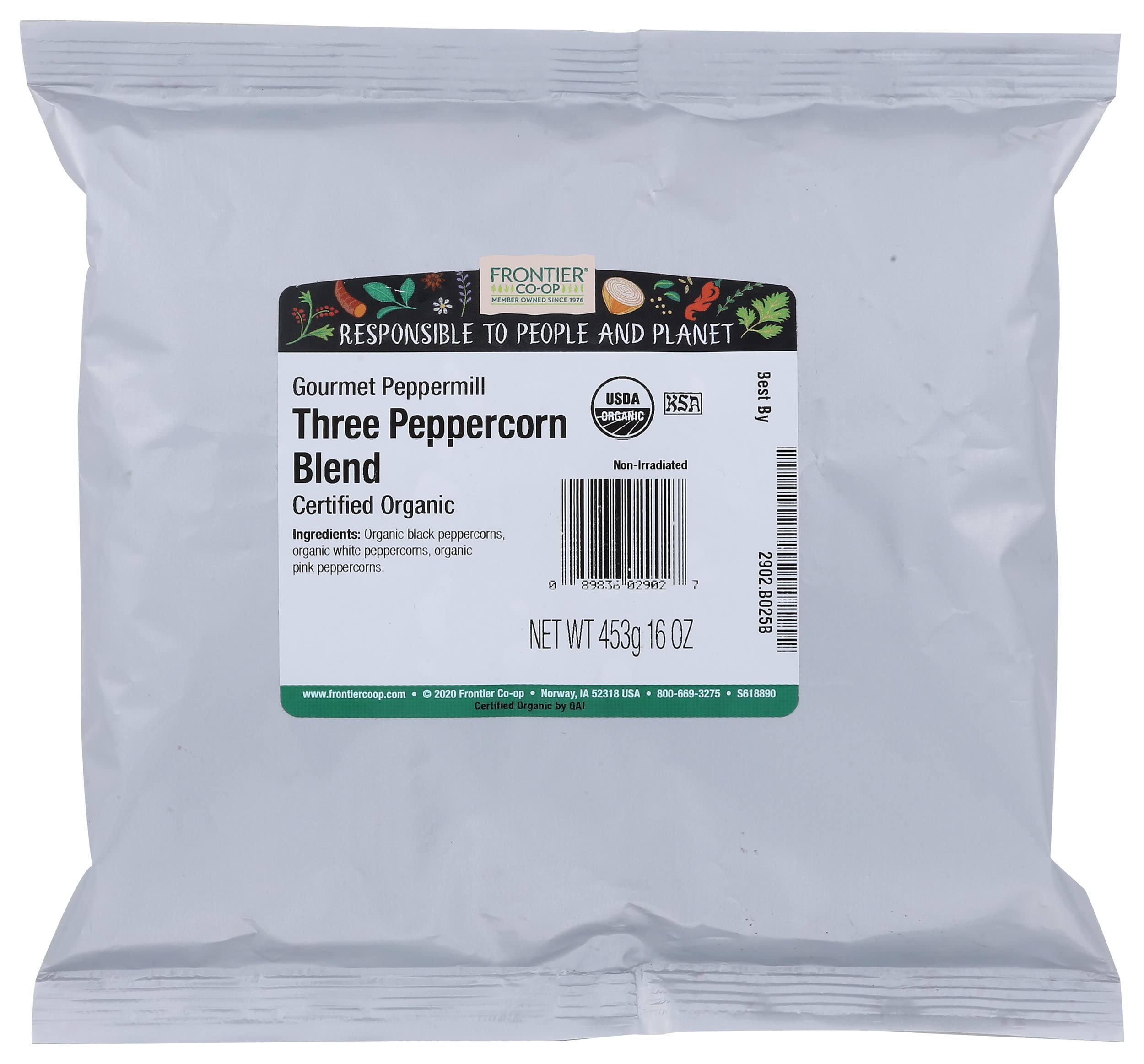 FRONTIER BULK (Pack of 2) Frontier Bulk Organic Ground Peppermill Blend 16 Oz