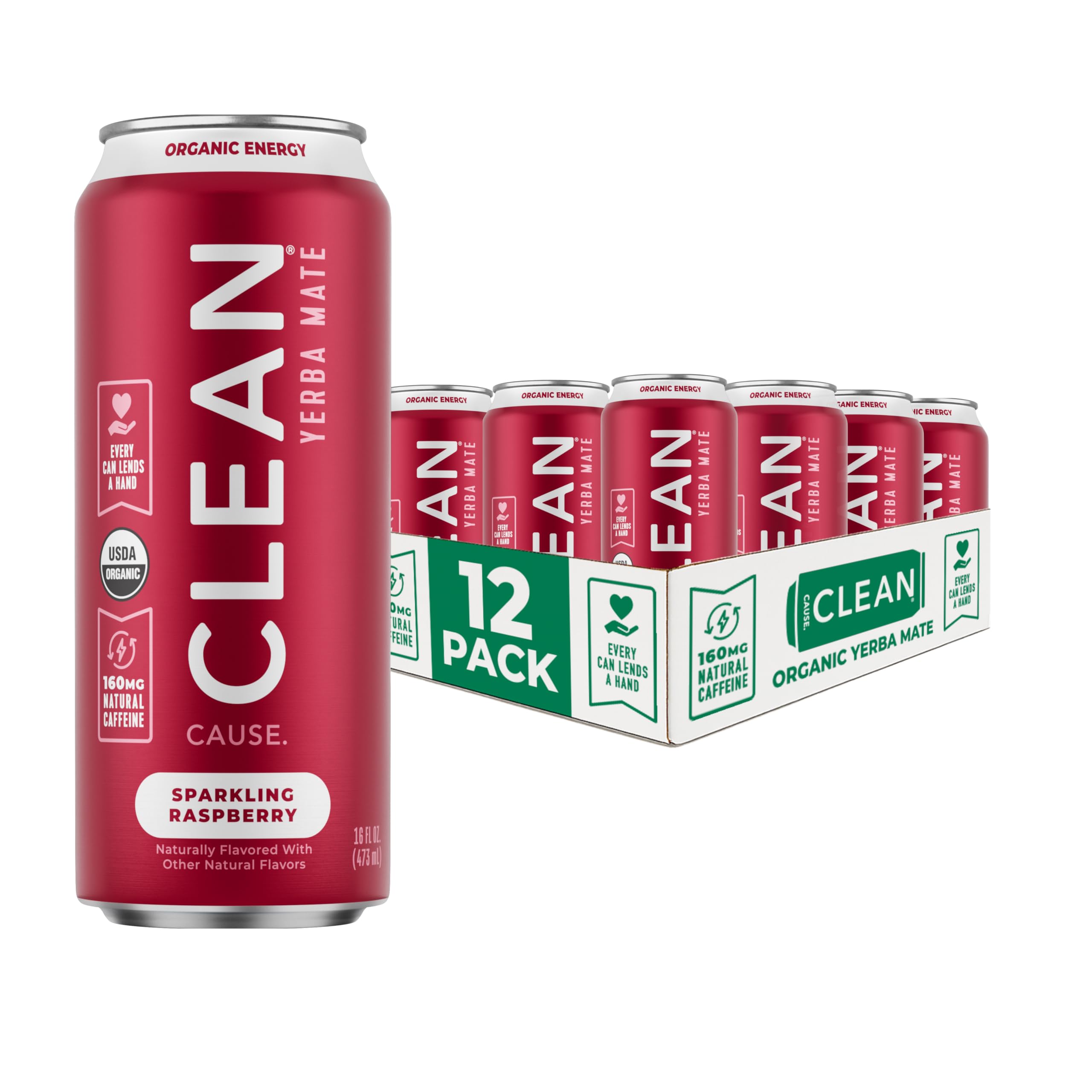 Clean Cause Tea Yerba Mate Spark Raspberry RTD Beverage