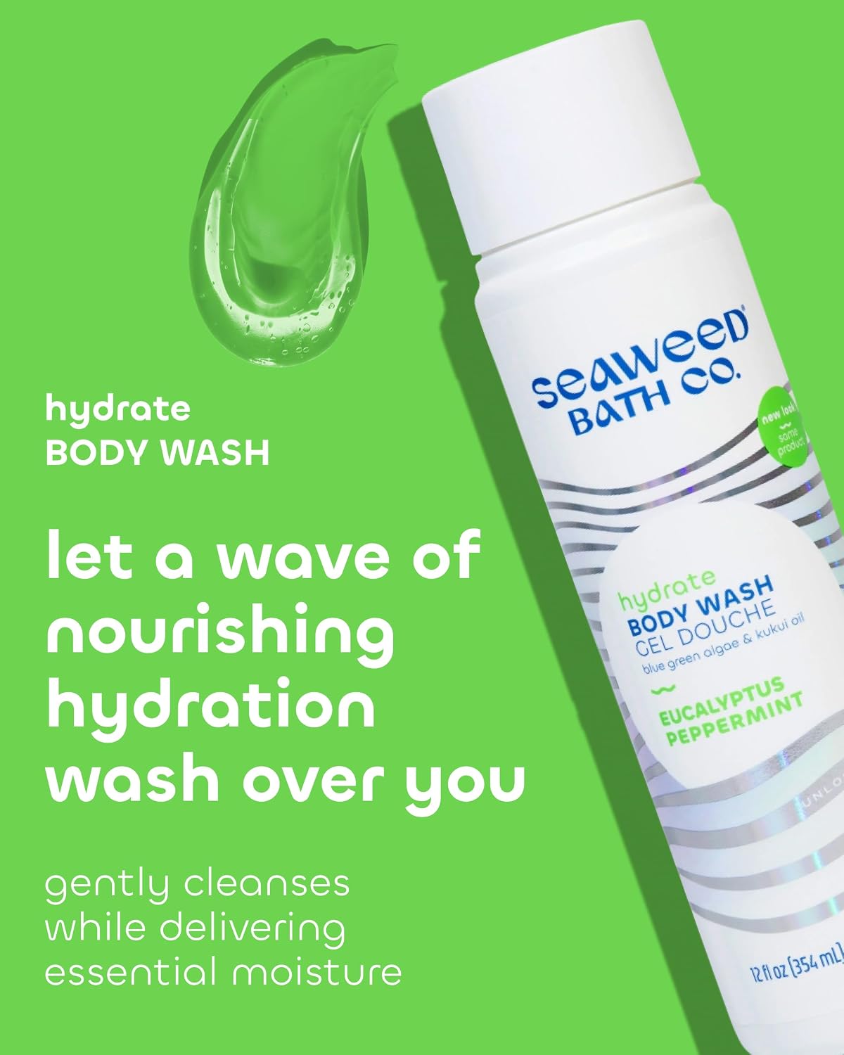 SEAWEED BATH CO (Pack Of 8) Seaweed Bath Company Hydrate Body Wash Eucalyptus Peppermint 12 Fl Oz
