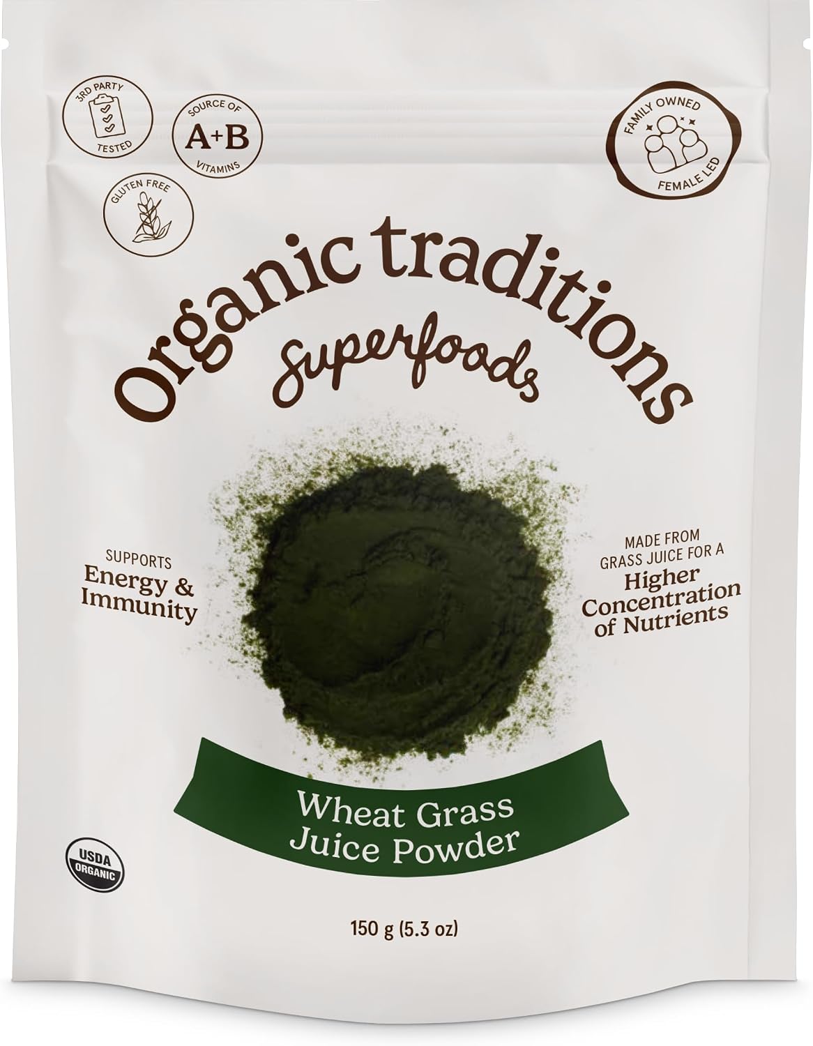 ORGANIC TRADITI (Pack of 4) Organic Traditions Superfood Wheat Grass Powder Nutritional S 5.3 Oz