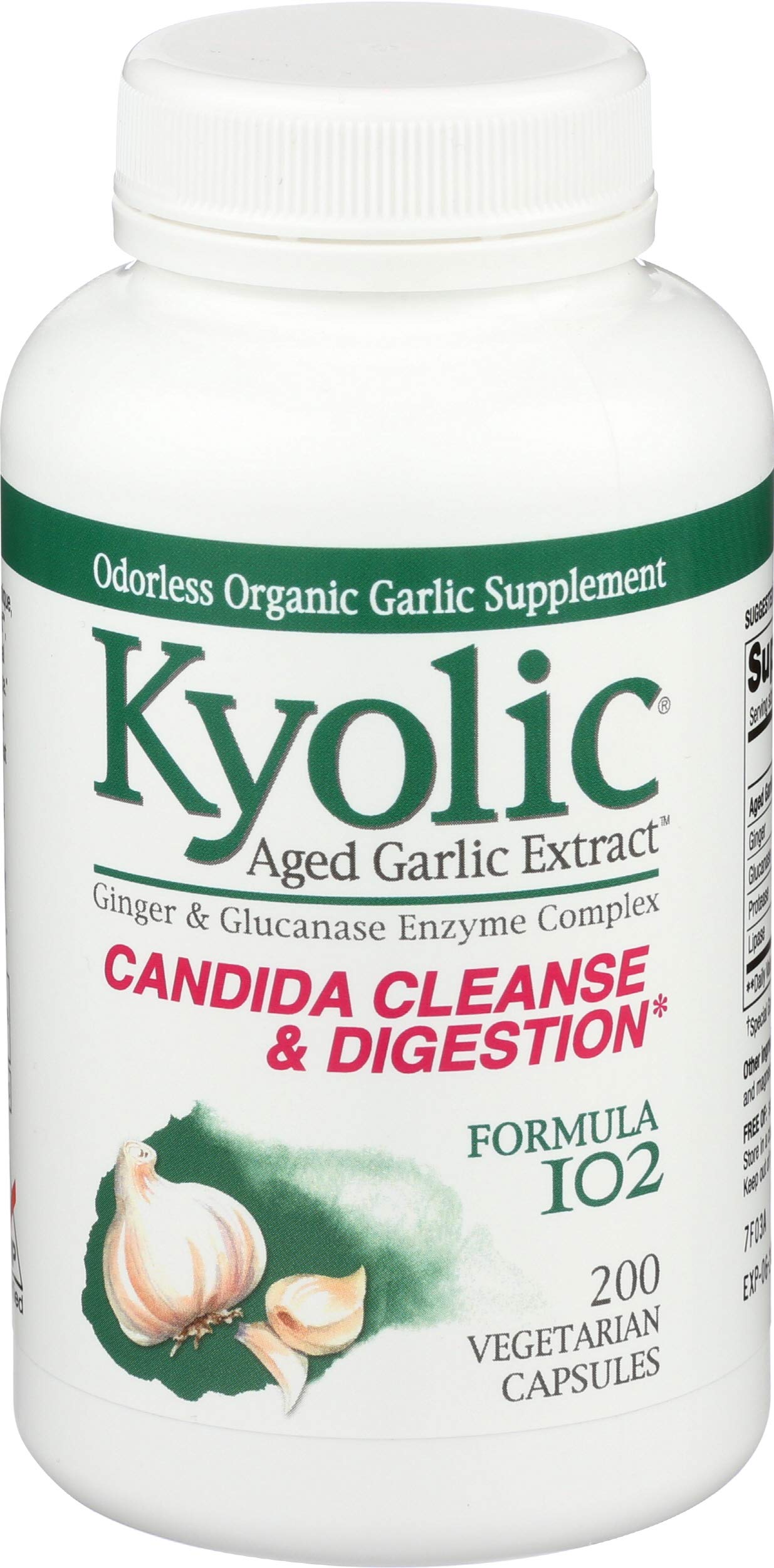 KYOLIC (Pack of 2) Kyolic Formula 102 Organic Garlic Supplement Capsules 200 Capsules