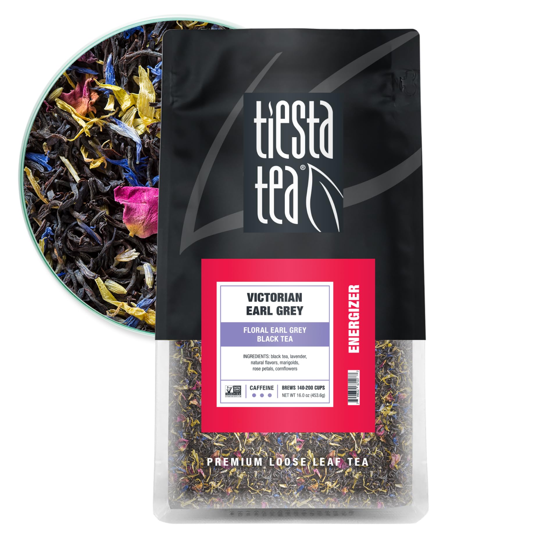 Tiesta Tea Eb Victorian Earl Grey, Loose Leaf, Floral Earl Grey Black Tea, Premium Blend, High Caffeinated Black, Make Hot or Iced Brews Up to 200 Cups, 16oz Resealable Bulk Pouch