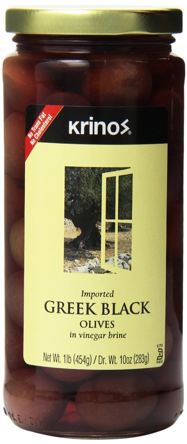 Krinos Olive Black Greek Olives Brine