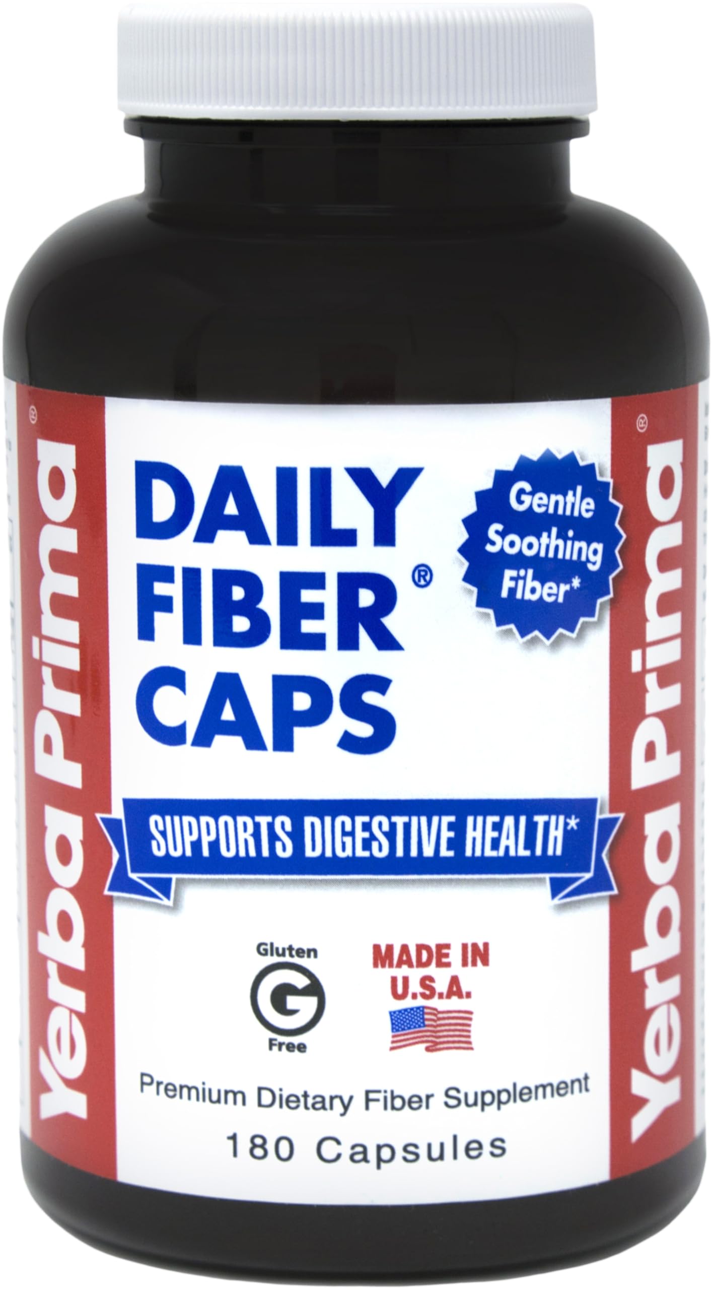 YERBA PRIMA (Pack of 4) Yerba Prima Fiber Daily Capsules Probiotic Prebiotic Su 180 Capsules