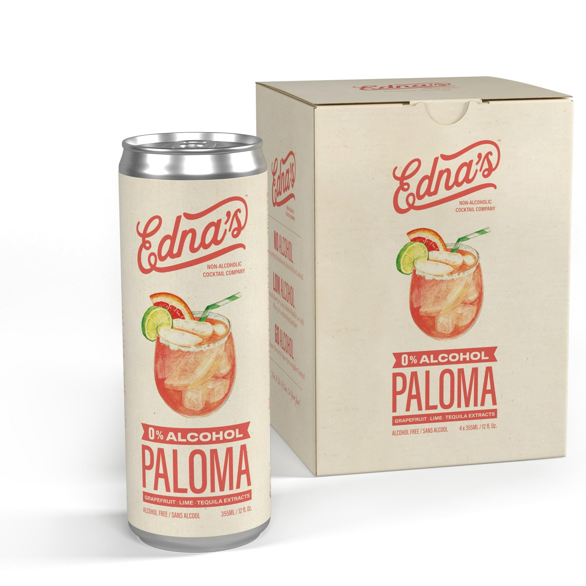 Ednas Non Alcoholic Paloma Na RTD Beverage Carbonated Cockt