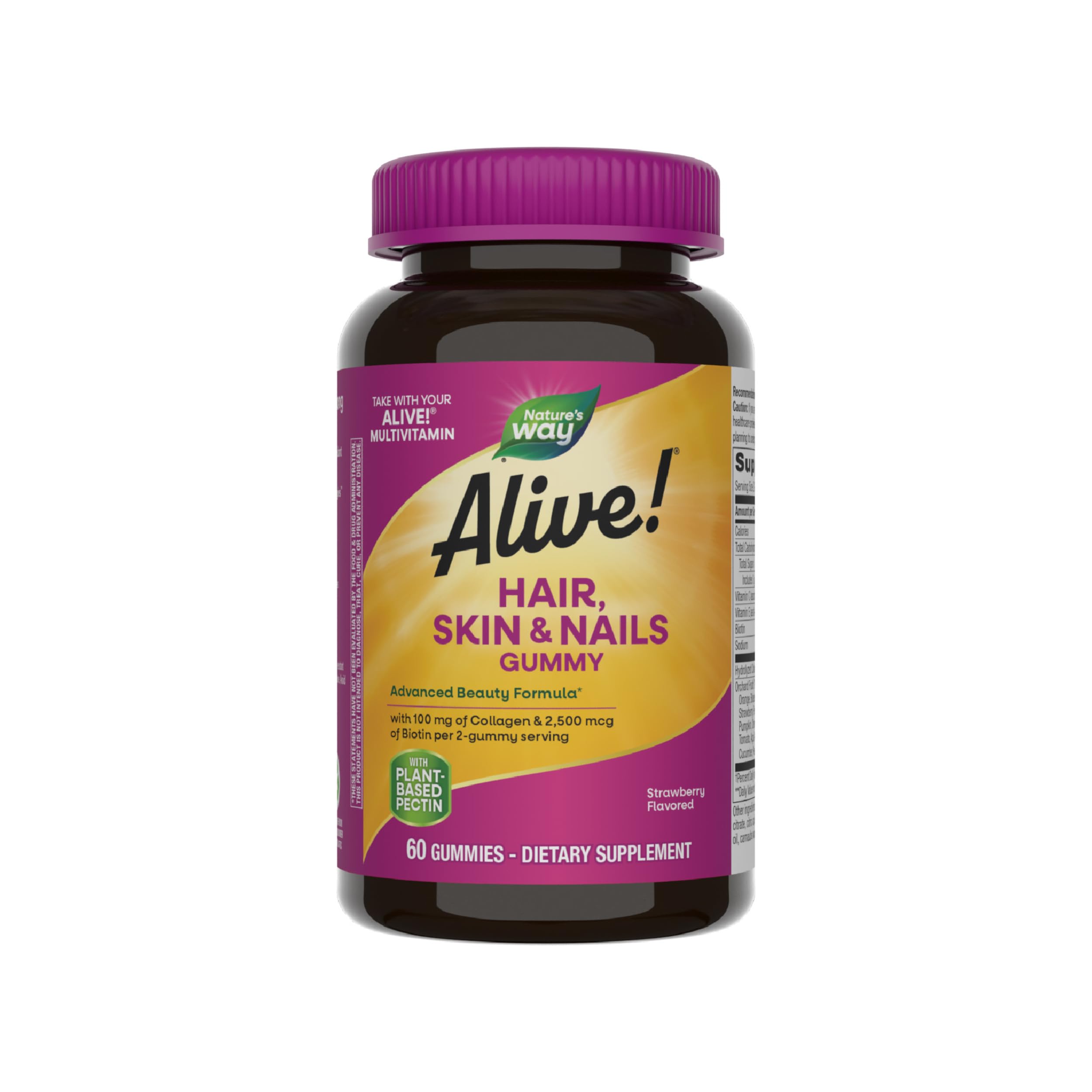NATURES WAY (Pack of 6) Nature's Way Alive Hair Skin Nails Gummy Beauty Supplement 60 Pieces