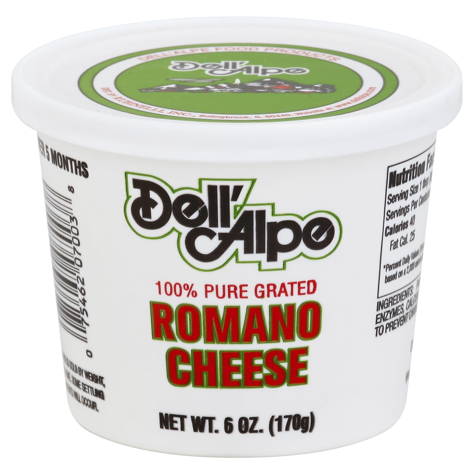 Dell Alpe Cheese Romano Grated